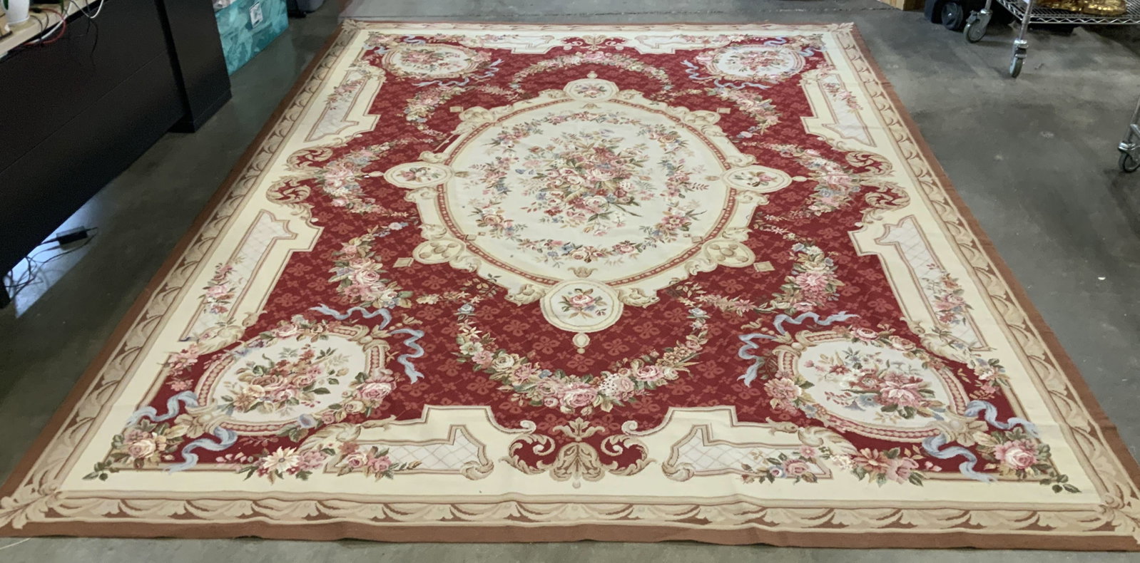 Hand Made Wool AUBUSSON Needlepoint Carpet