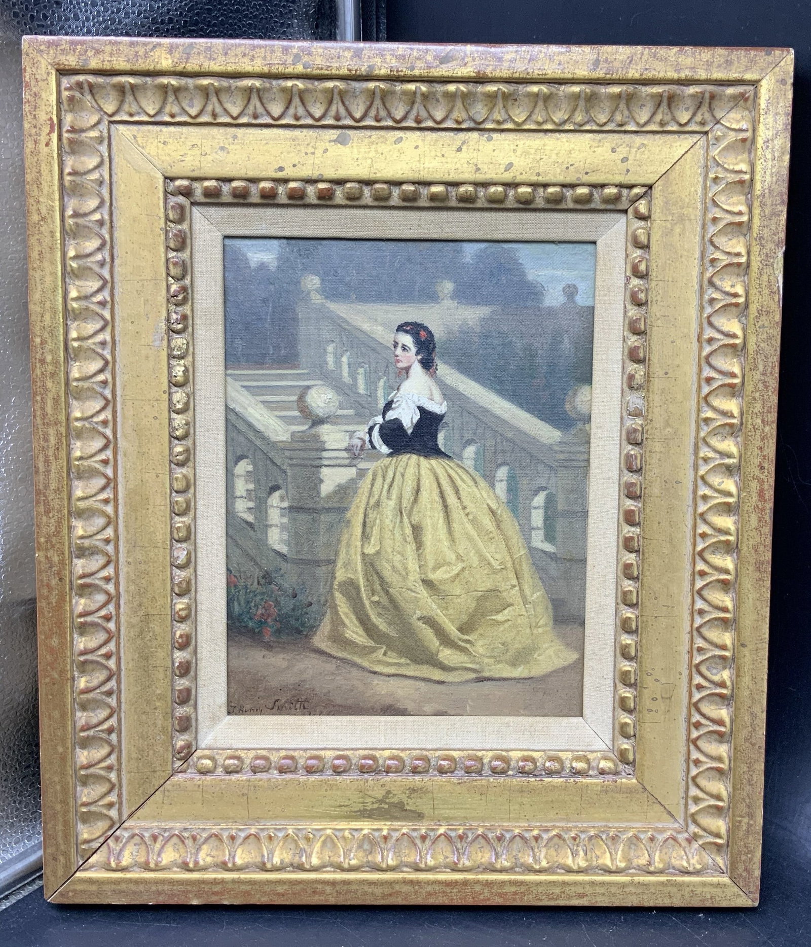 J. H. Smith Sign Portrait of a Woman Oil Painting (1 of 15)