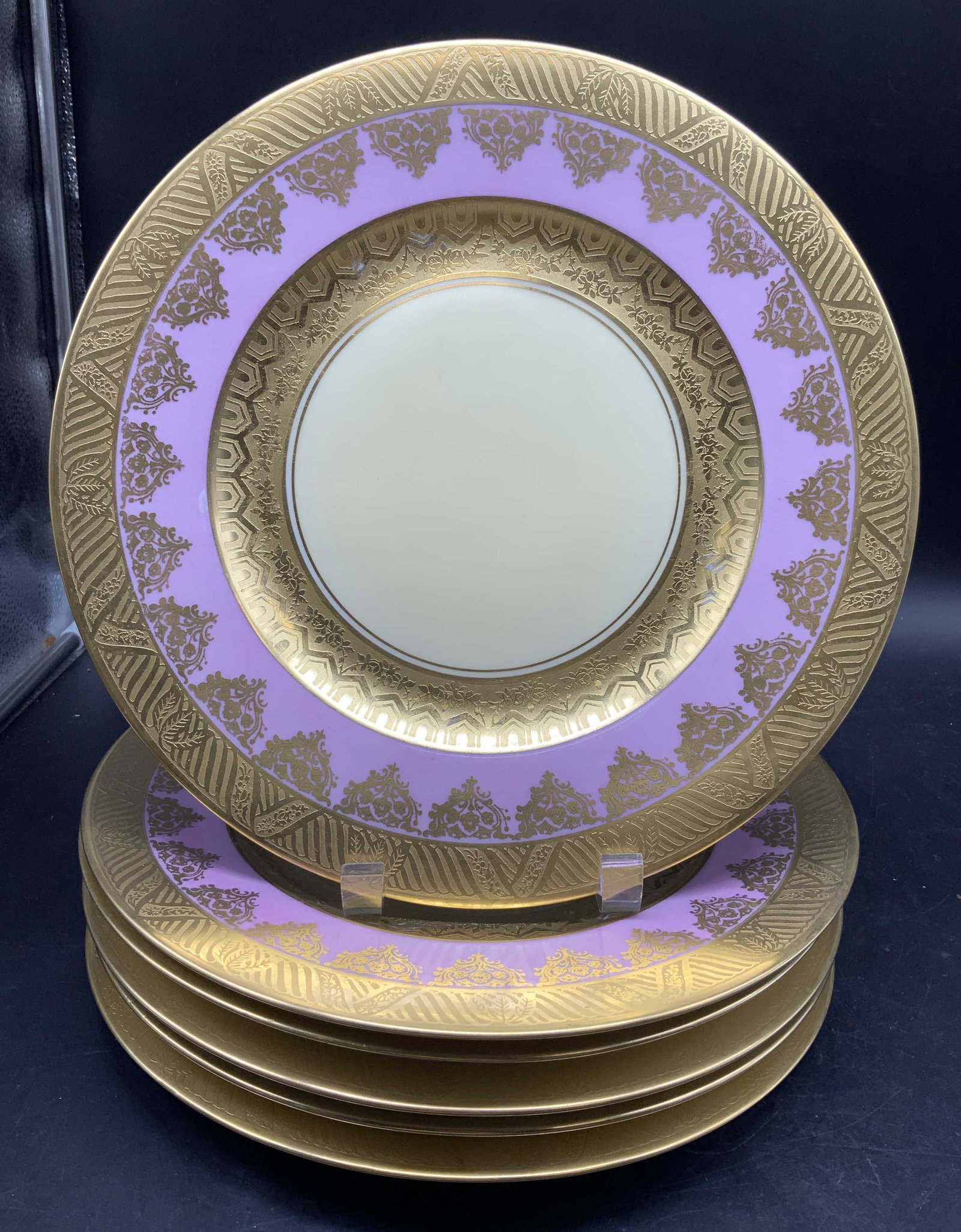 Set 6 Hutschenreuther Pink Gold Porcelain Chargers (1 of 9)
