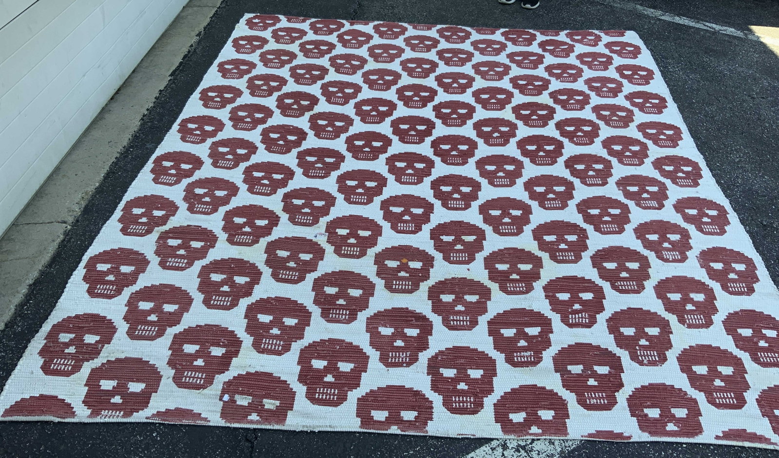 Surya cotton Pixelated Skull Design Carpet