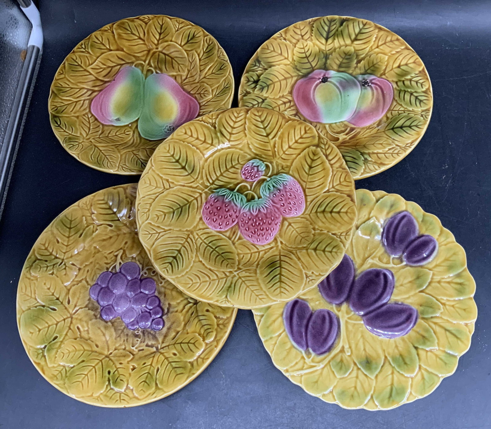 Set 5 Sarreguemines Ceramic Plates, France