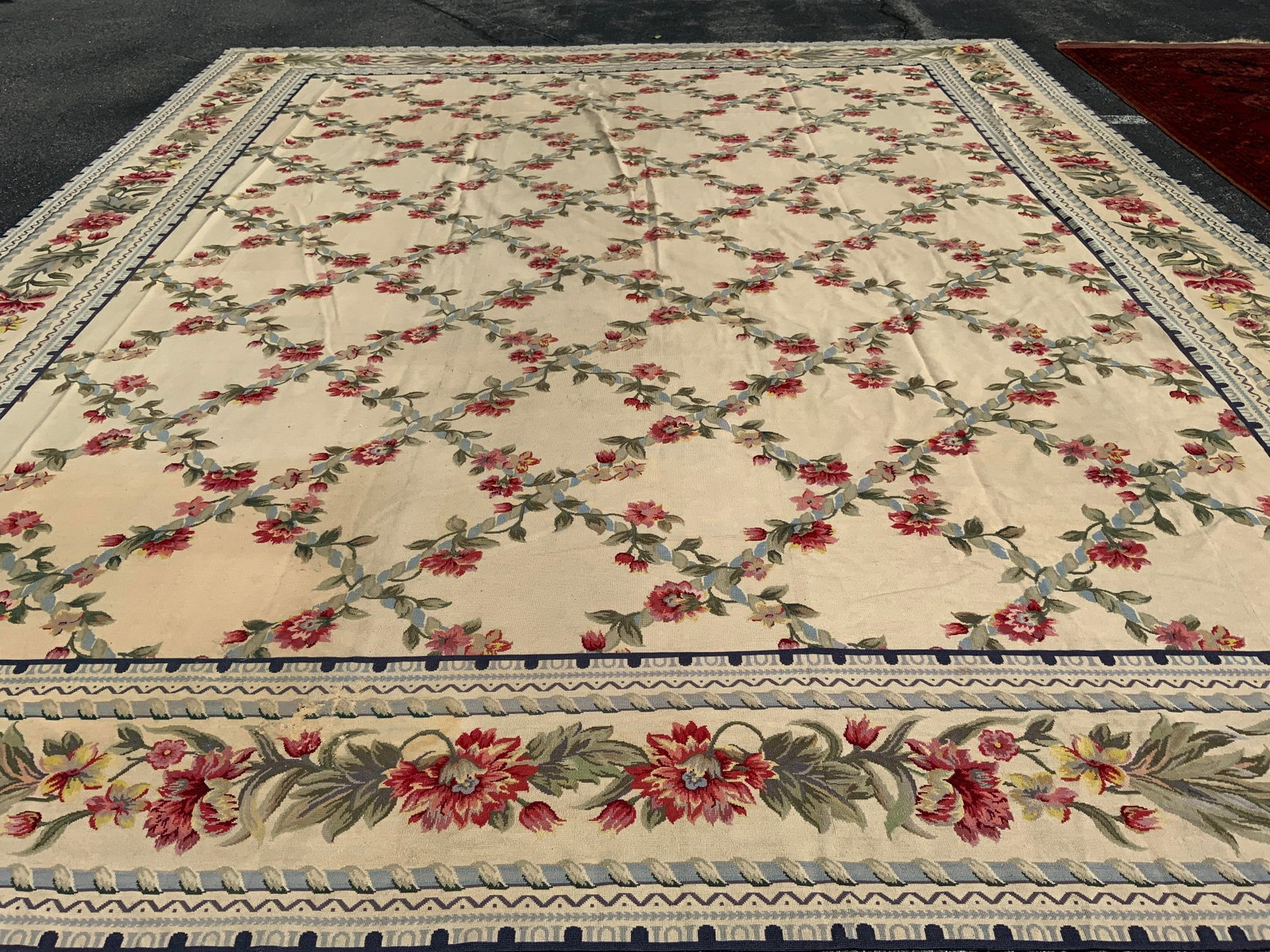 Room Size Needlepoint Floral Carpet (1 of 9)