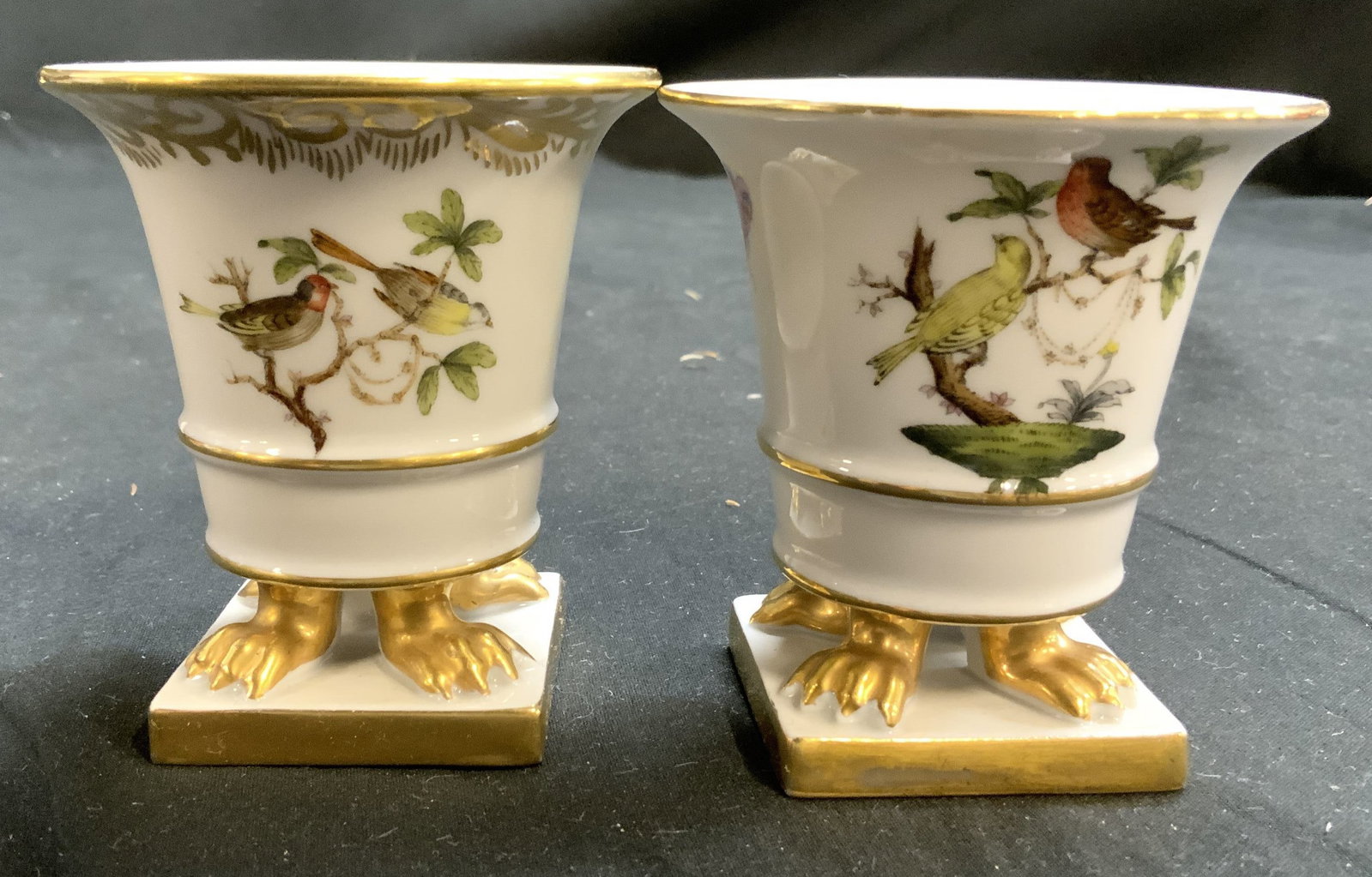 Near Pair Herend Hungary Porcelain Vases