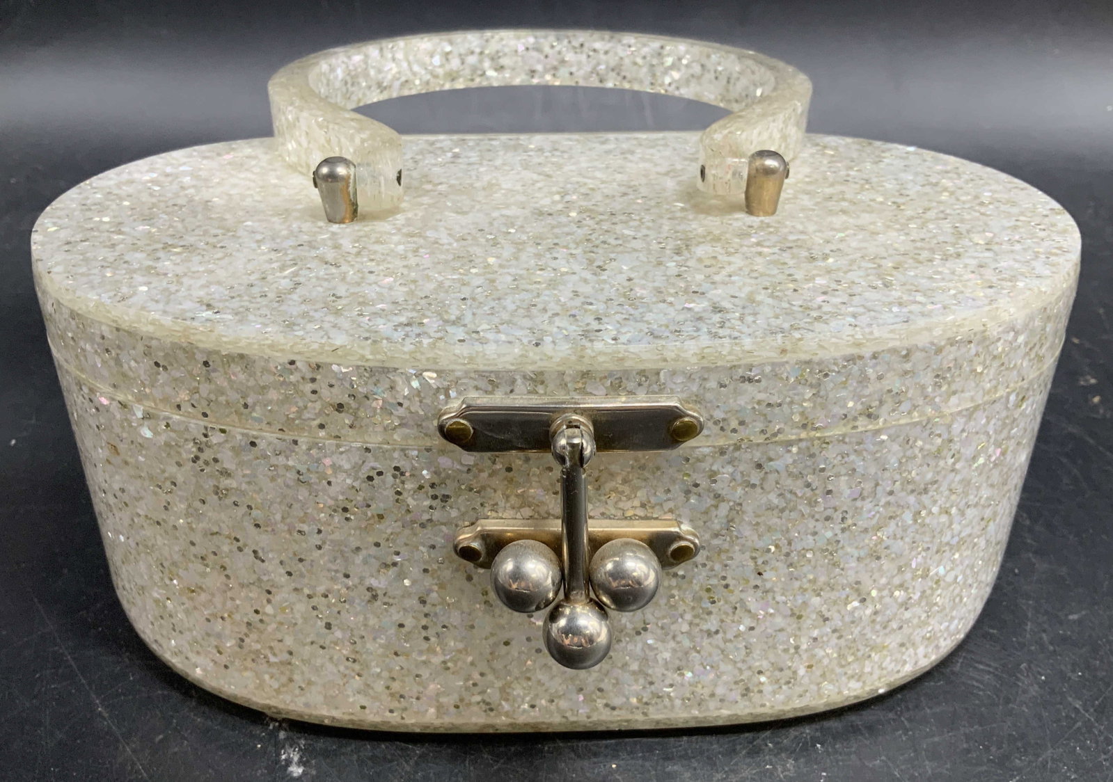 C1950-1960 Oval Lucite Box Purse, Florida Hndbags