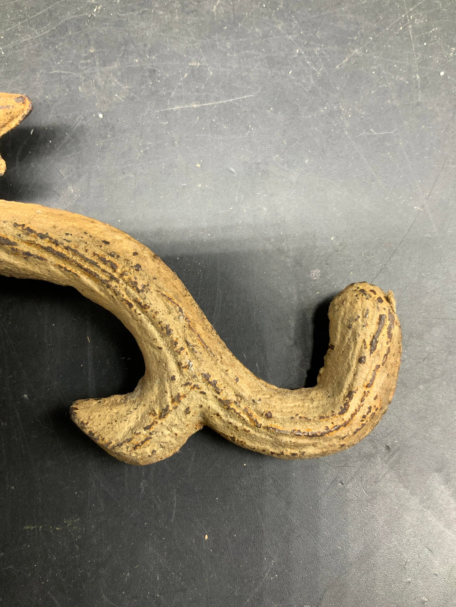 Pair Antq Squirrel Form Iron Wall Hooks - 8