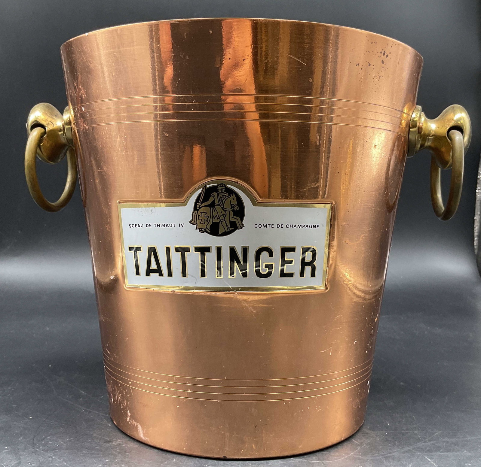 Vntg Taittinger Copper Brass Ice Bucket, France (1 of 11)
