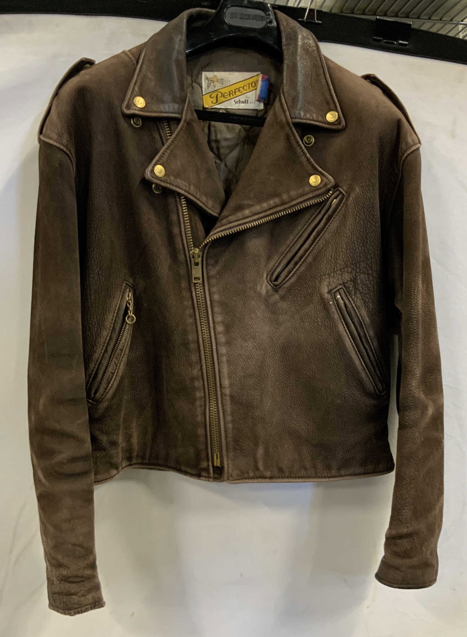 Perfecto leather suede jacket, zipper details USA (1 of 10)