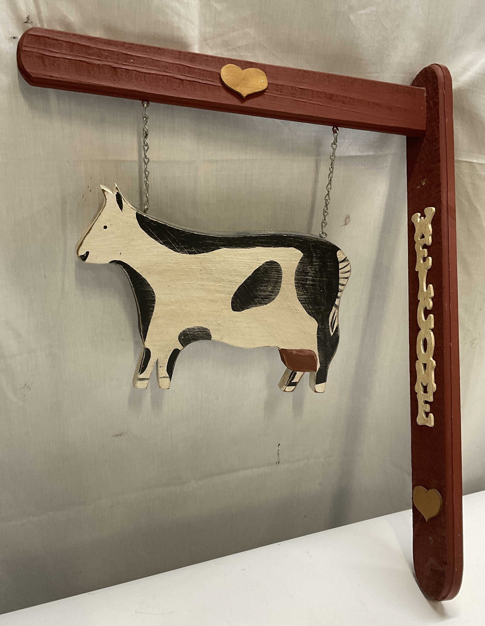 VTG Wooden Cow Country Farmhouse Trade Sign (1 of 6)