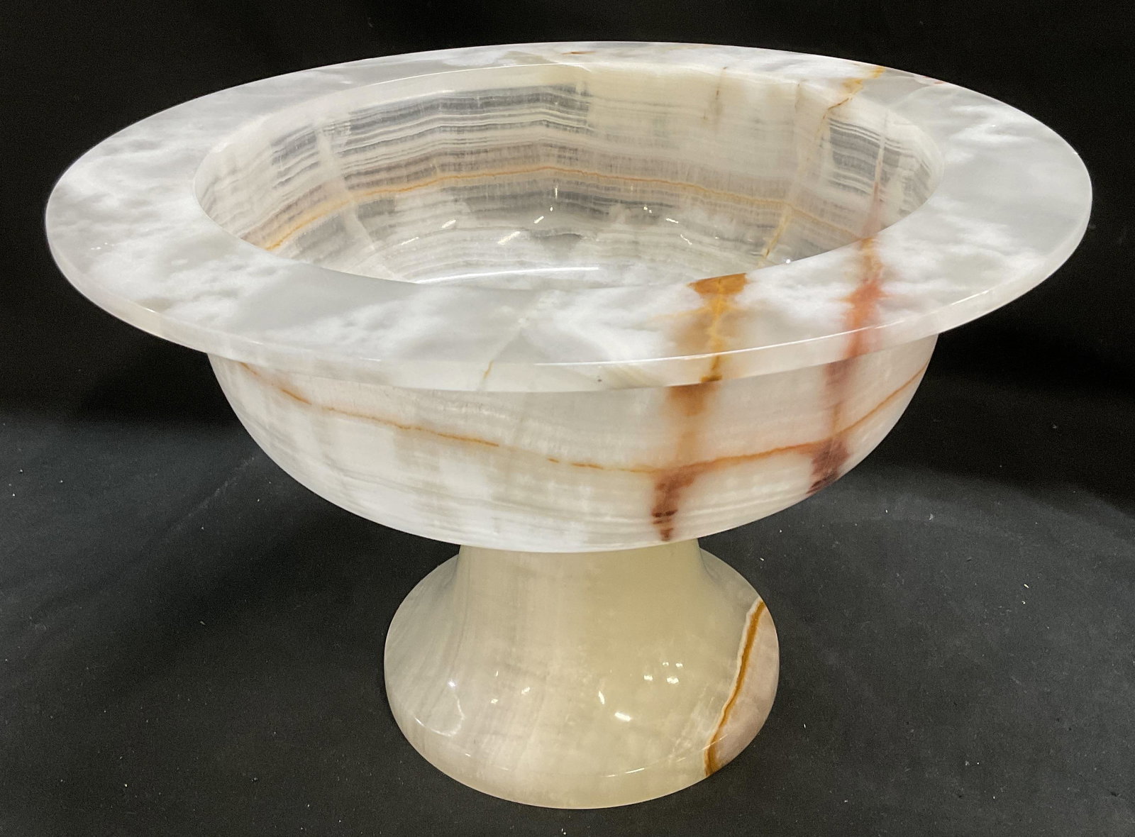 Marble Style Opaline Glass Pedestal Bowl (1 of 6)