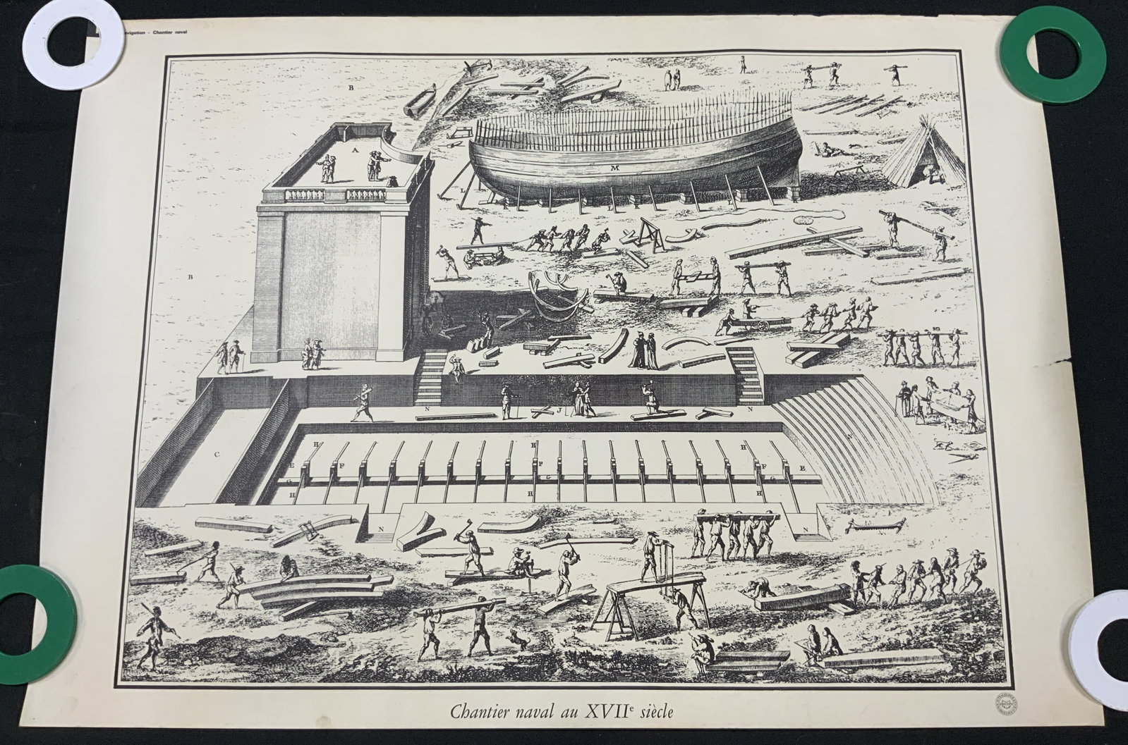 Vtg Offset Litho Shipyard Poster, France (1 of 9)