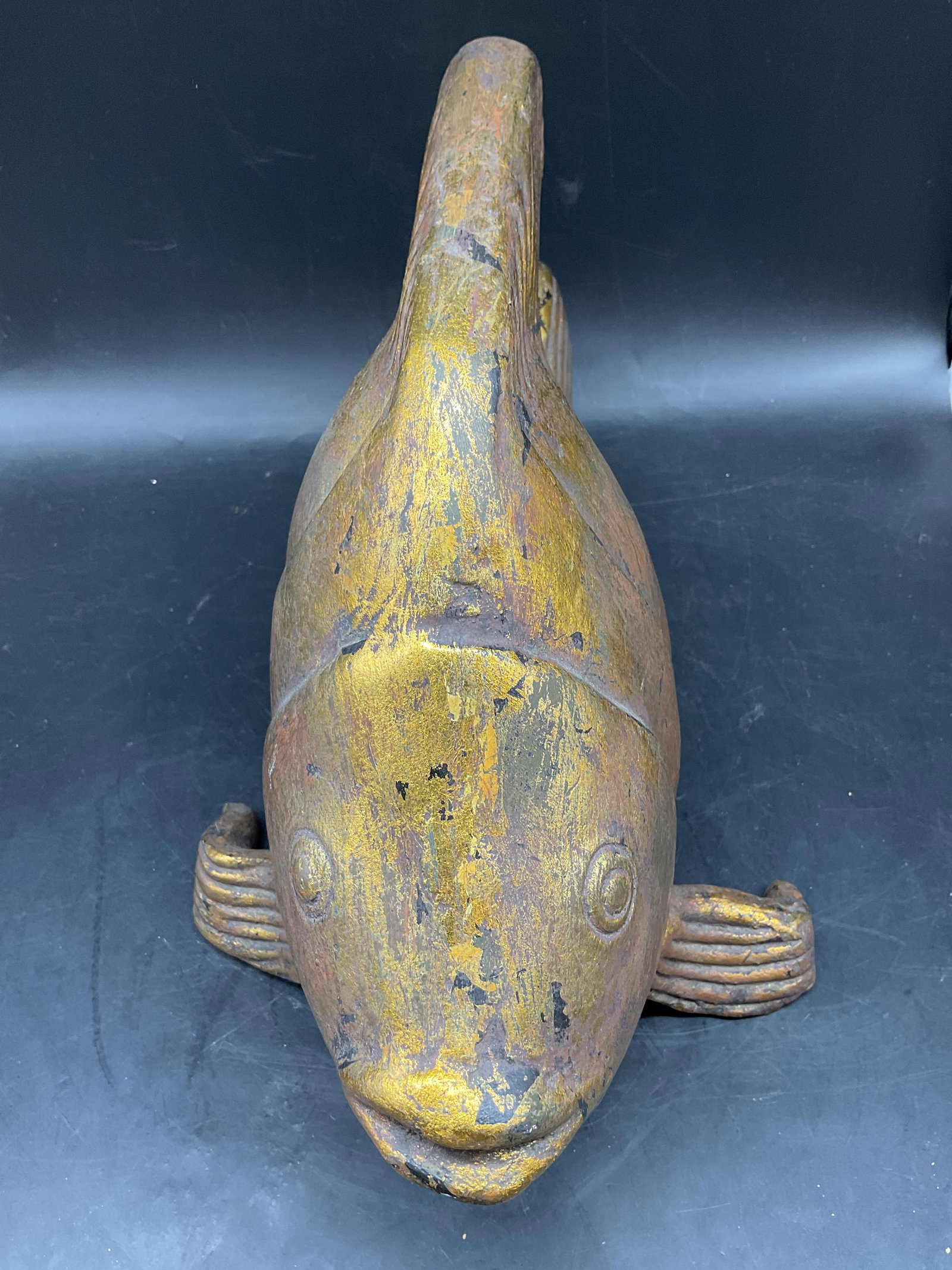 Lg Gold leafed Ceramic Fish Sculpture - 11