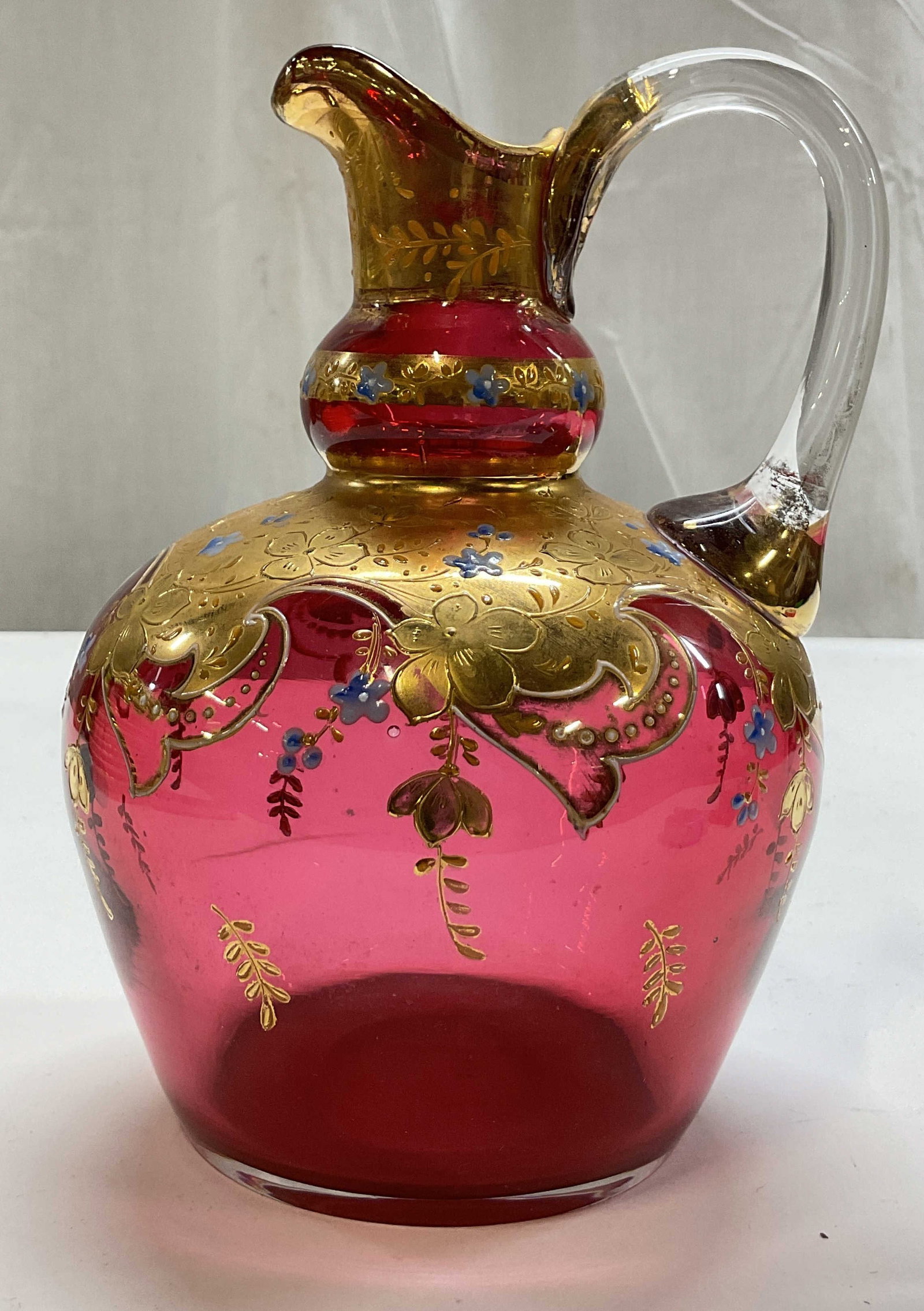 Vintage Bohemian Style Art Glass Pitcher (1 of 9)