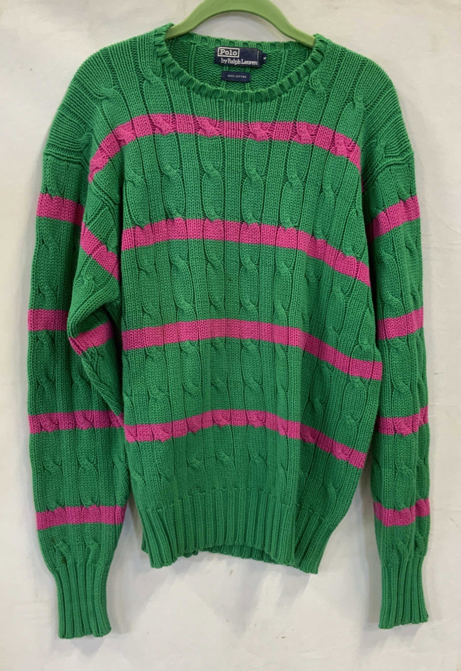Vntg Ralph Lauren cable knit sweater cotton (1 of 6)