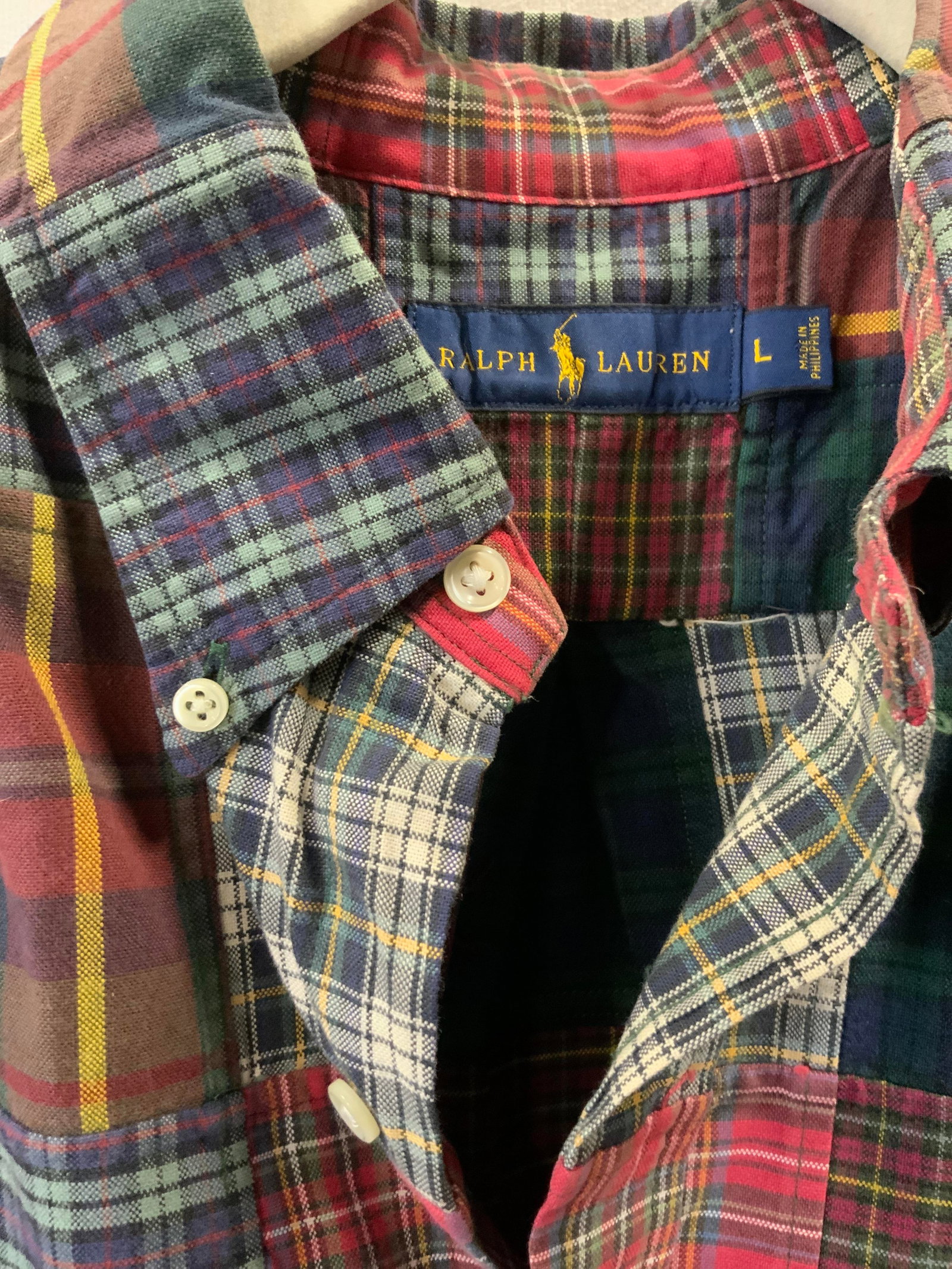 Vntg Ralph Lauren Patchwork button up shirt - 3