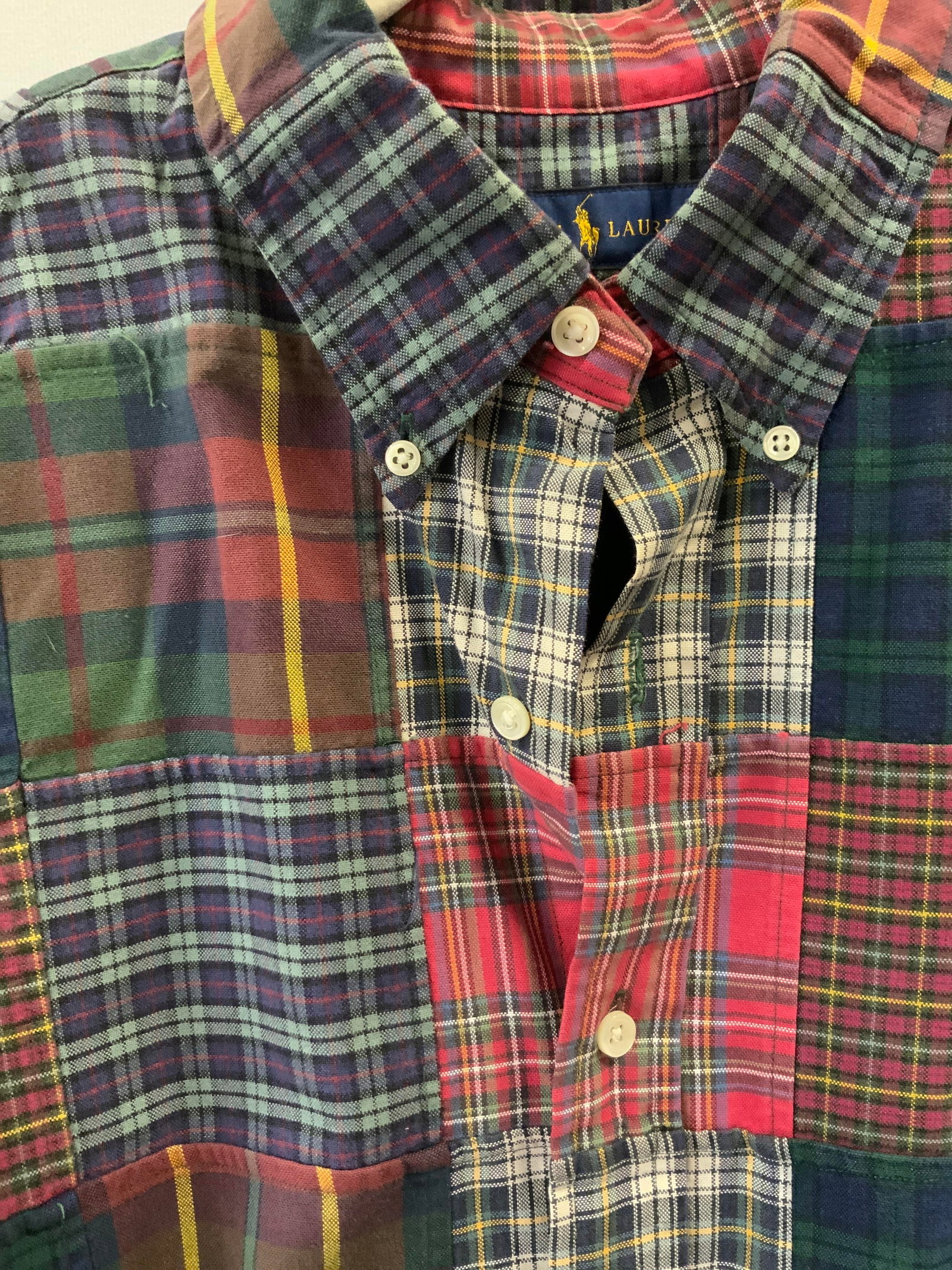 Vntg Ralph Lauren Patchwork button up shirt - 4