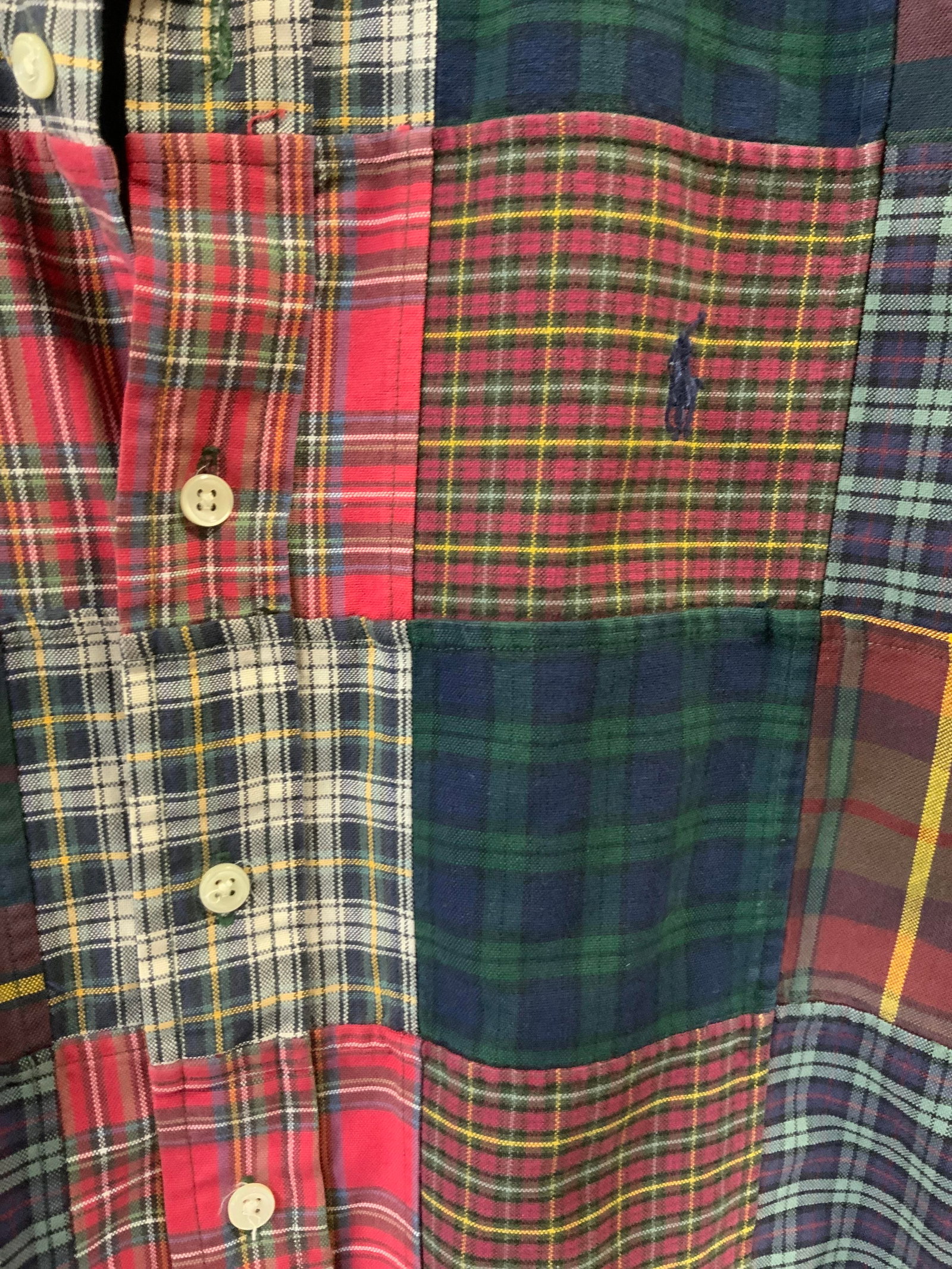 Vntg Ralph Lauren Patchwork button up shirt - 5