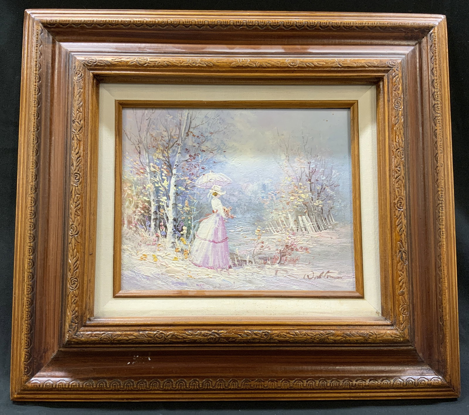 W. Dalton Oil Painting Lady with Parasol, Framed (1 of 6)