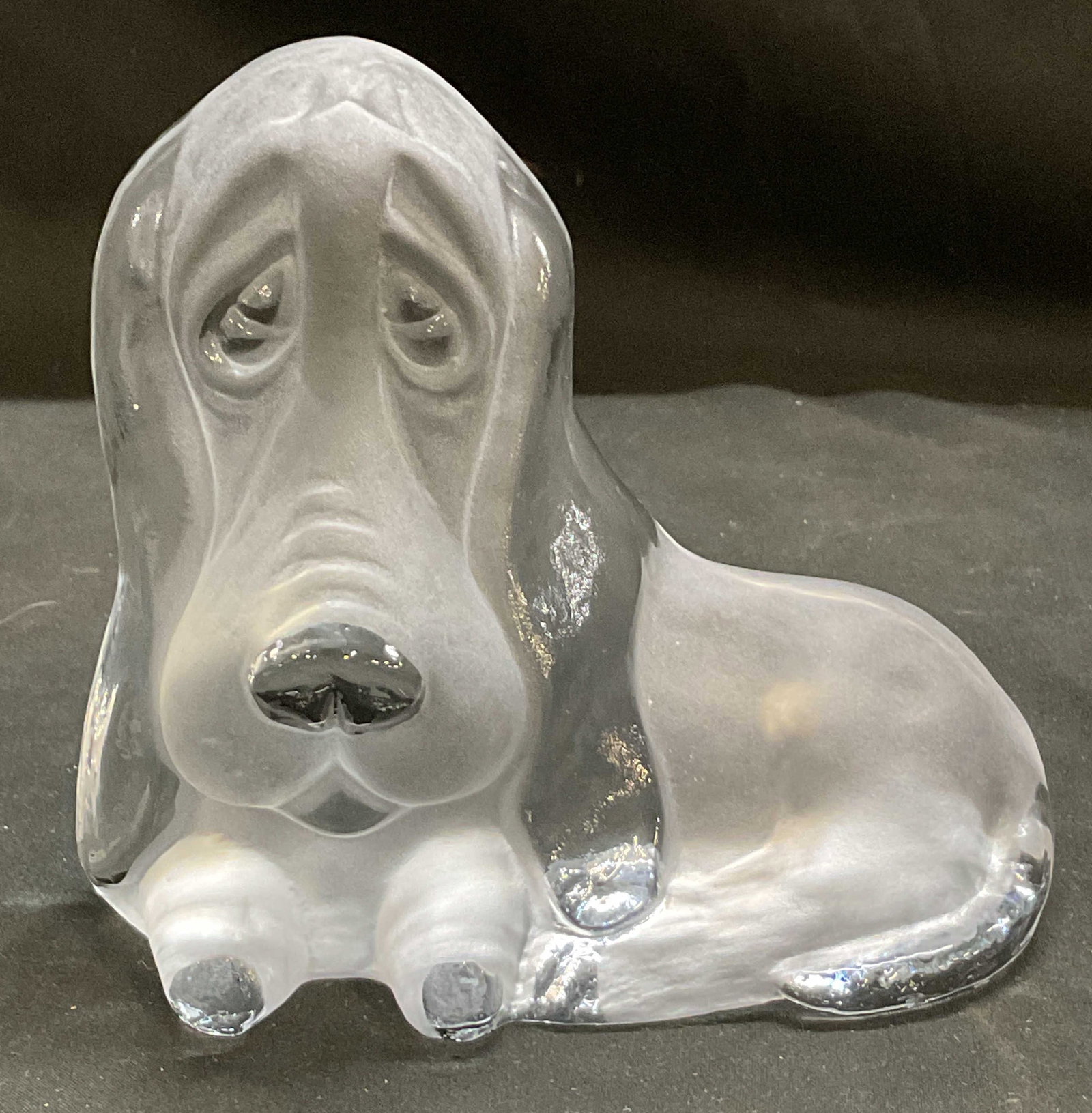 Viking Glass Frosted Art Glass Basset Hound Figure (1 of 8)
