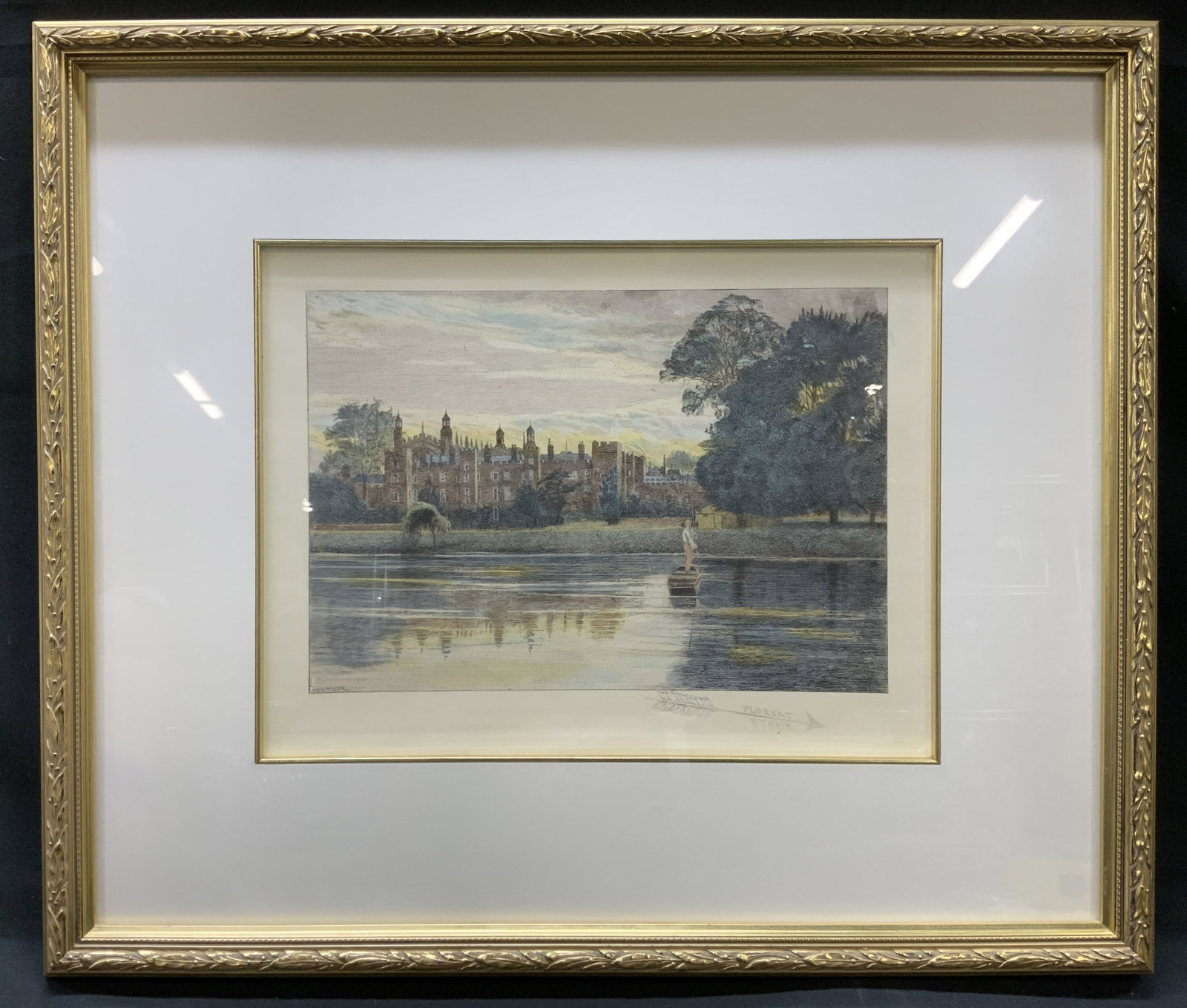 V. Fred Miller Floreat-Etona Hand Colored Etching (1 of 9)