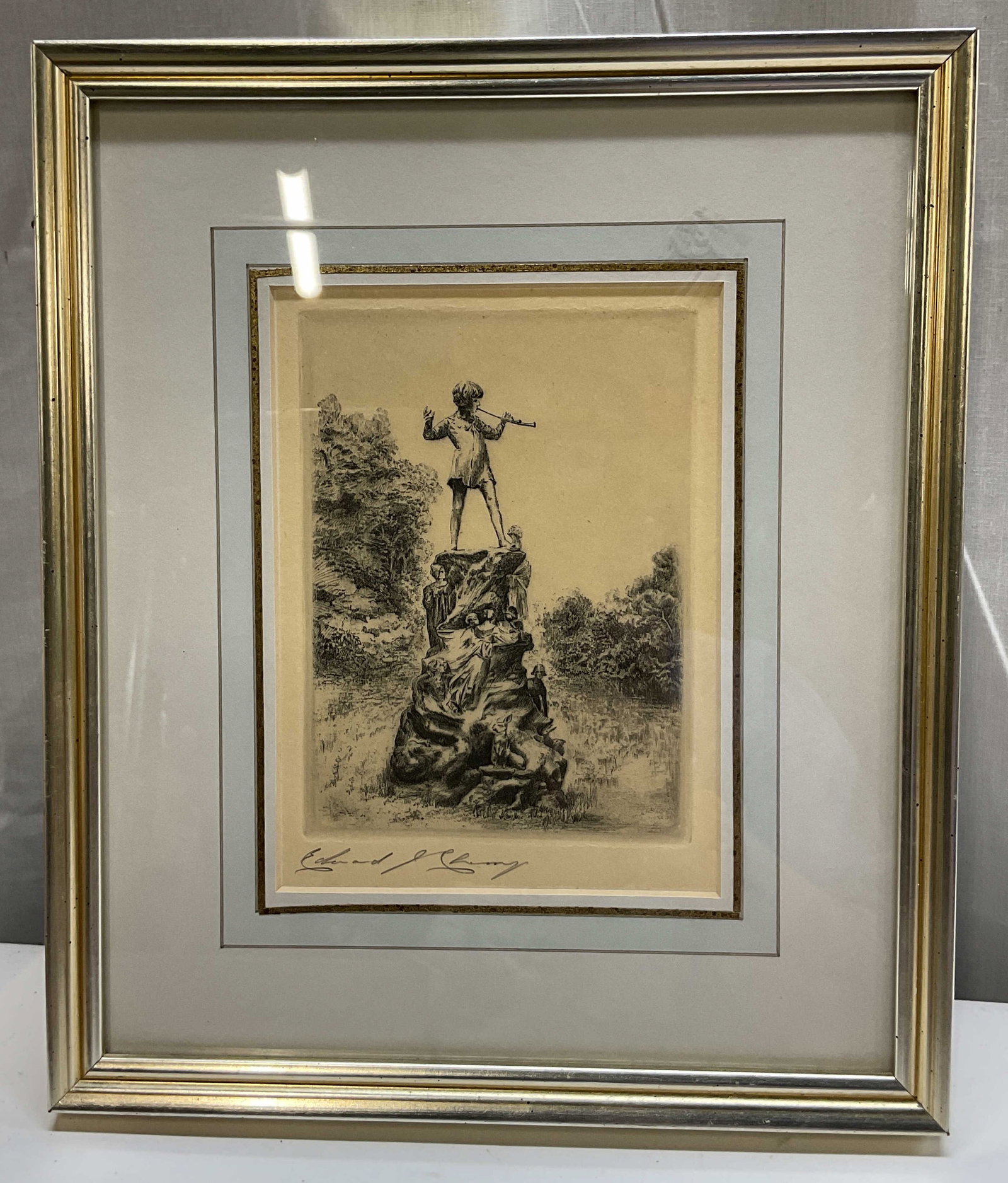 SGND Edward Cherry Peter Pan Gardens Etching Eng (1 of 11)