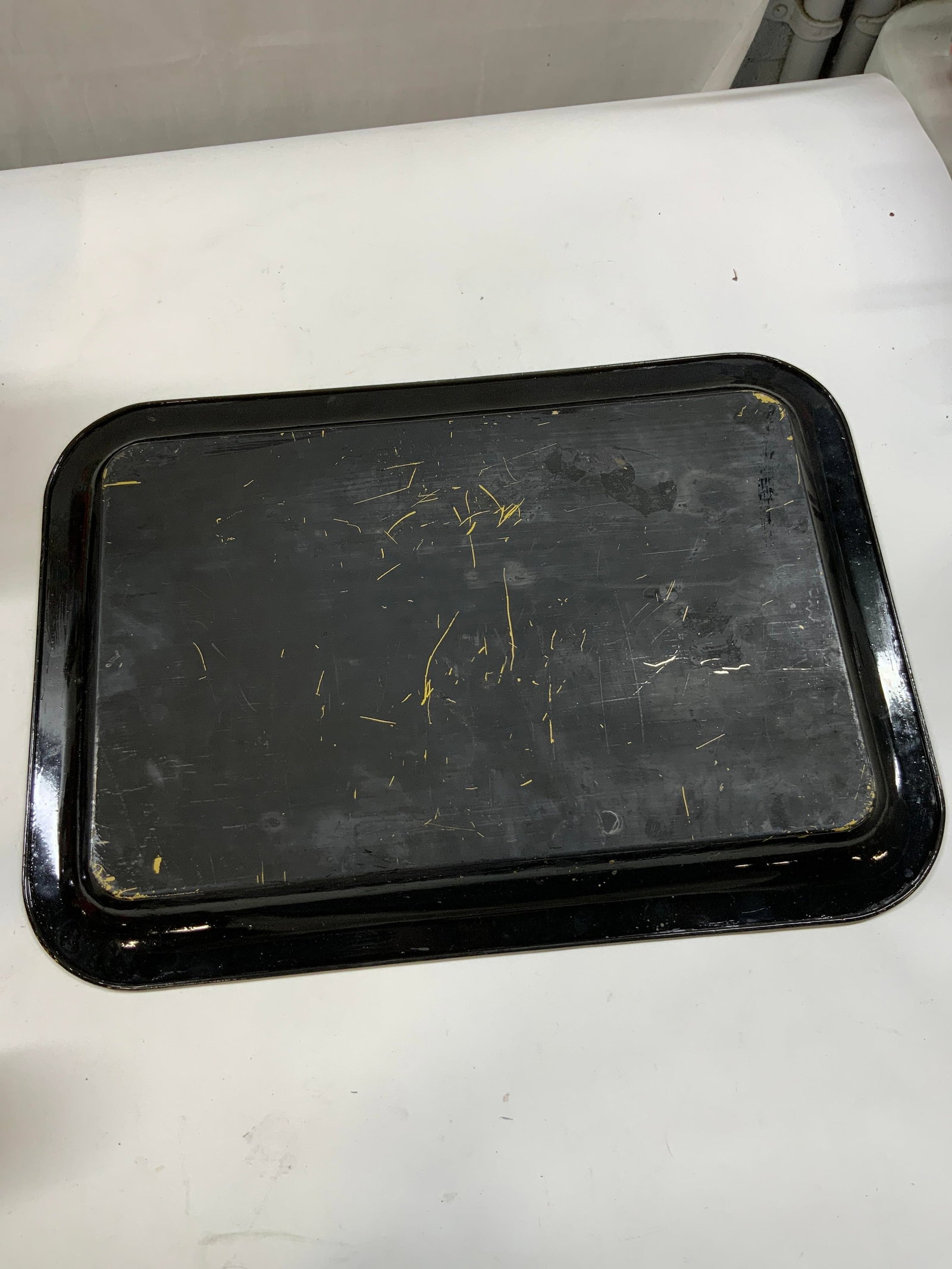 Vntg painted tableware serving tray - 2