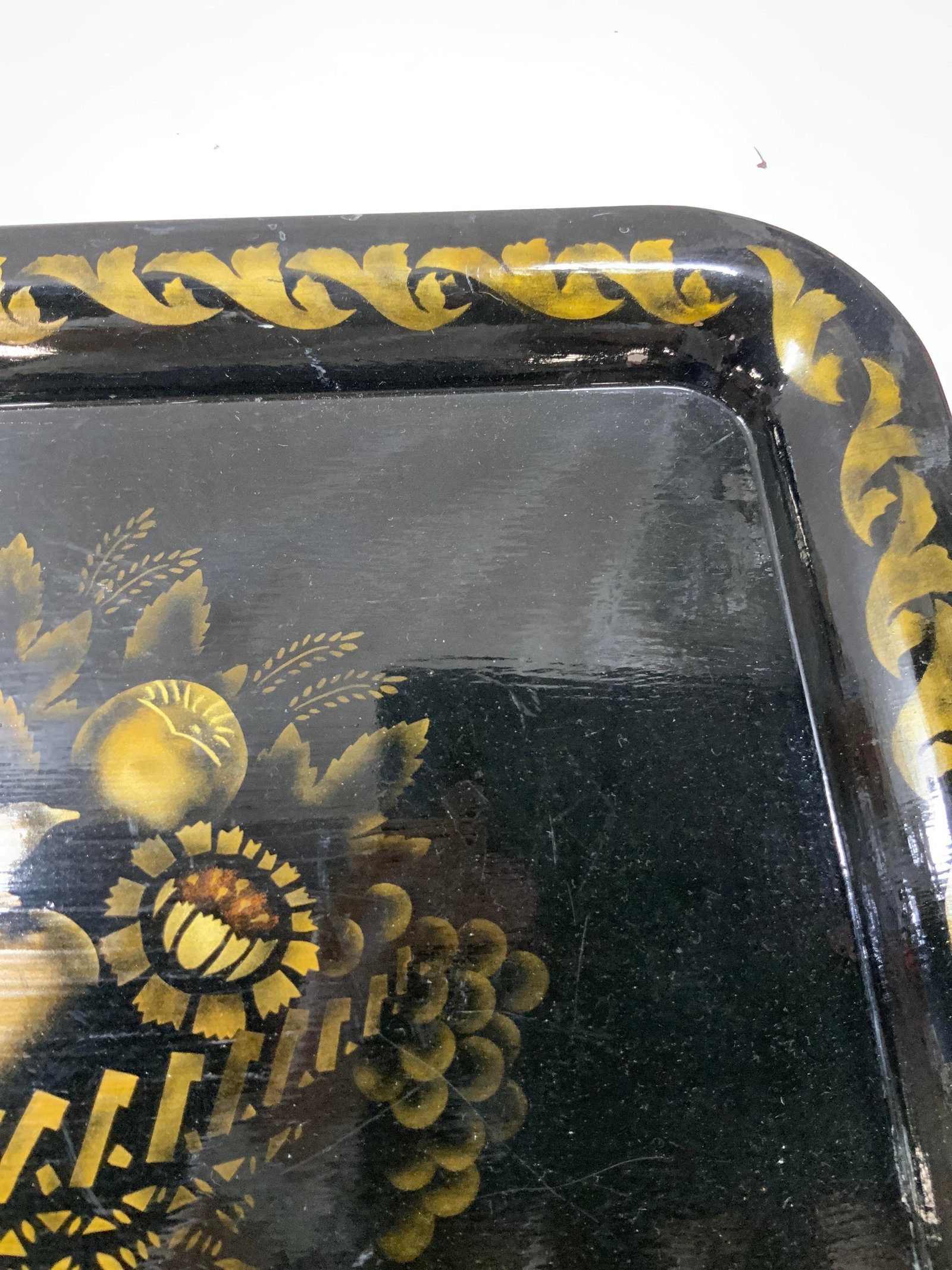 Vntg painted tableware serving tray - 4