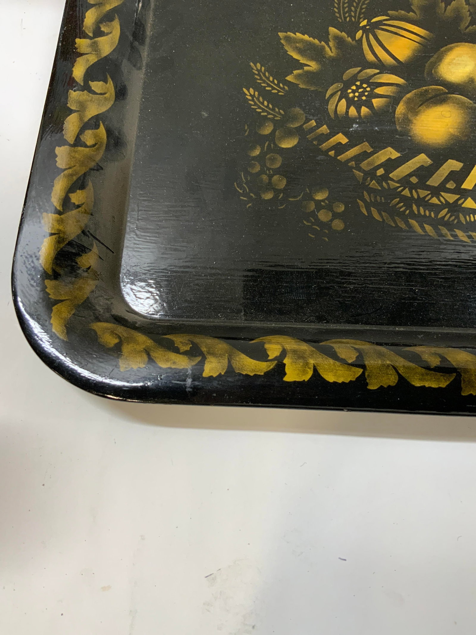 Vntg painted tableware serving tray - 6