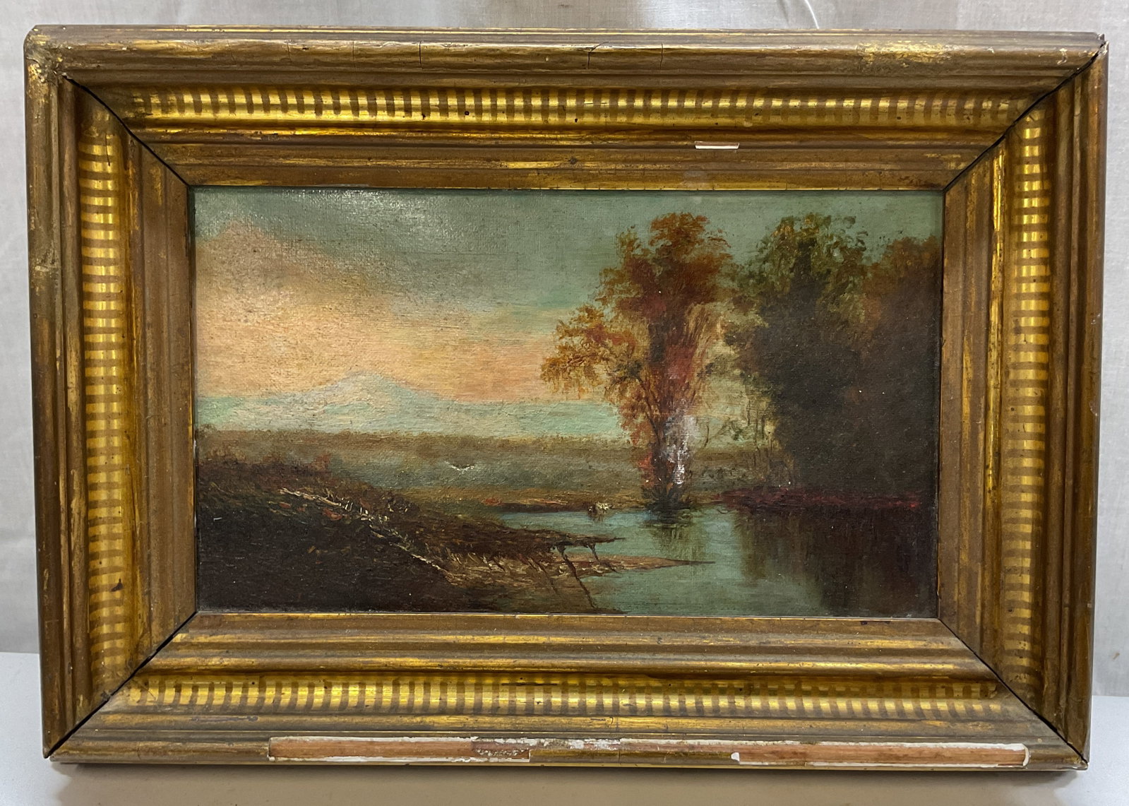 Antq 19th Century Framed Oil On Canvas Landscape (1 of 10)
