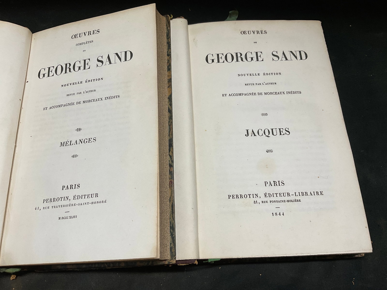 Lt2 ANTQ 1840s Oeuvres de George Sand Books FRANCE (1 of 7)