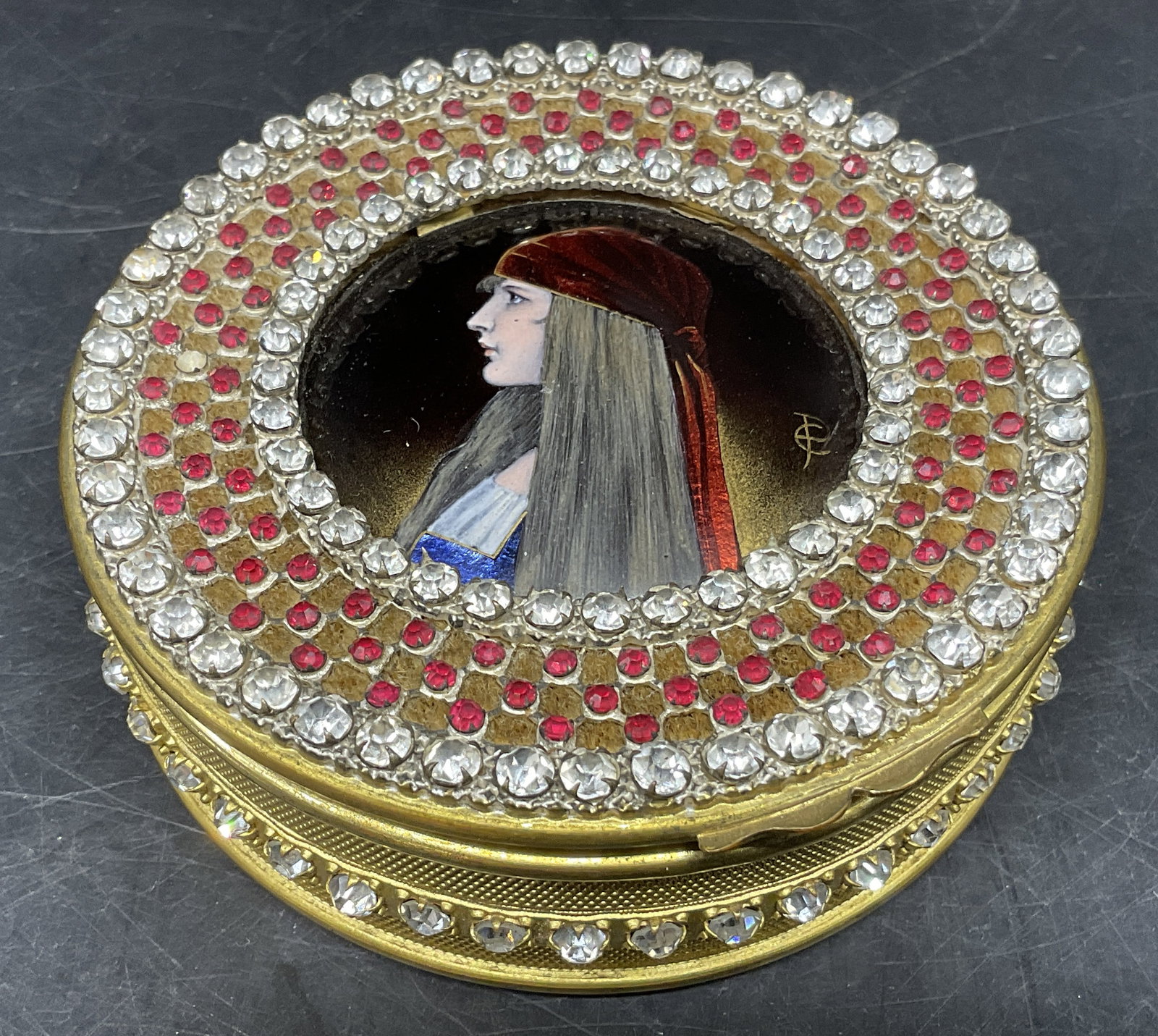 ANTQ French-Style Jeweled SGND Portrait Box (1 of 7)
