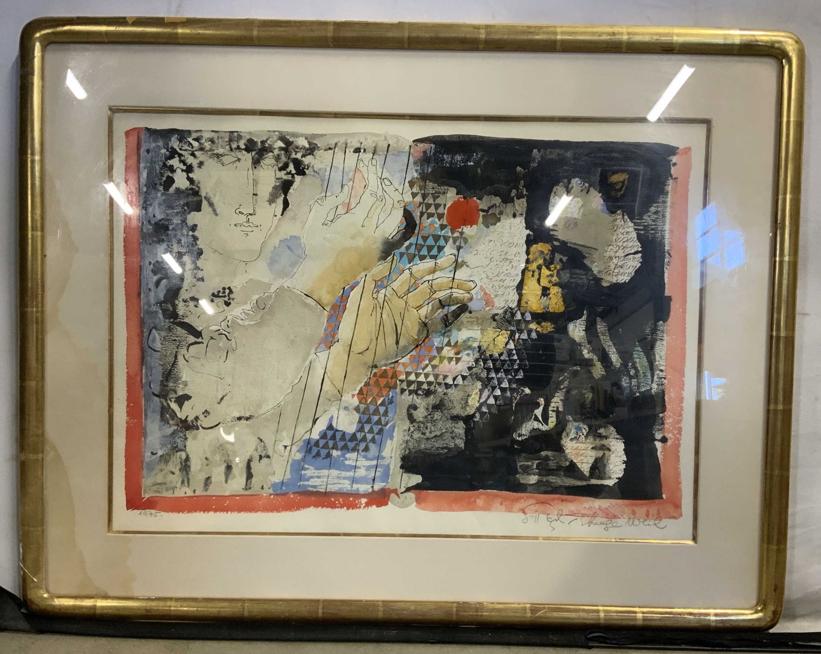 Signed Illeg framed Mixed Media Art Work (1 of 13)