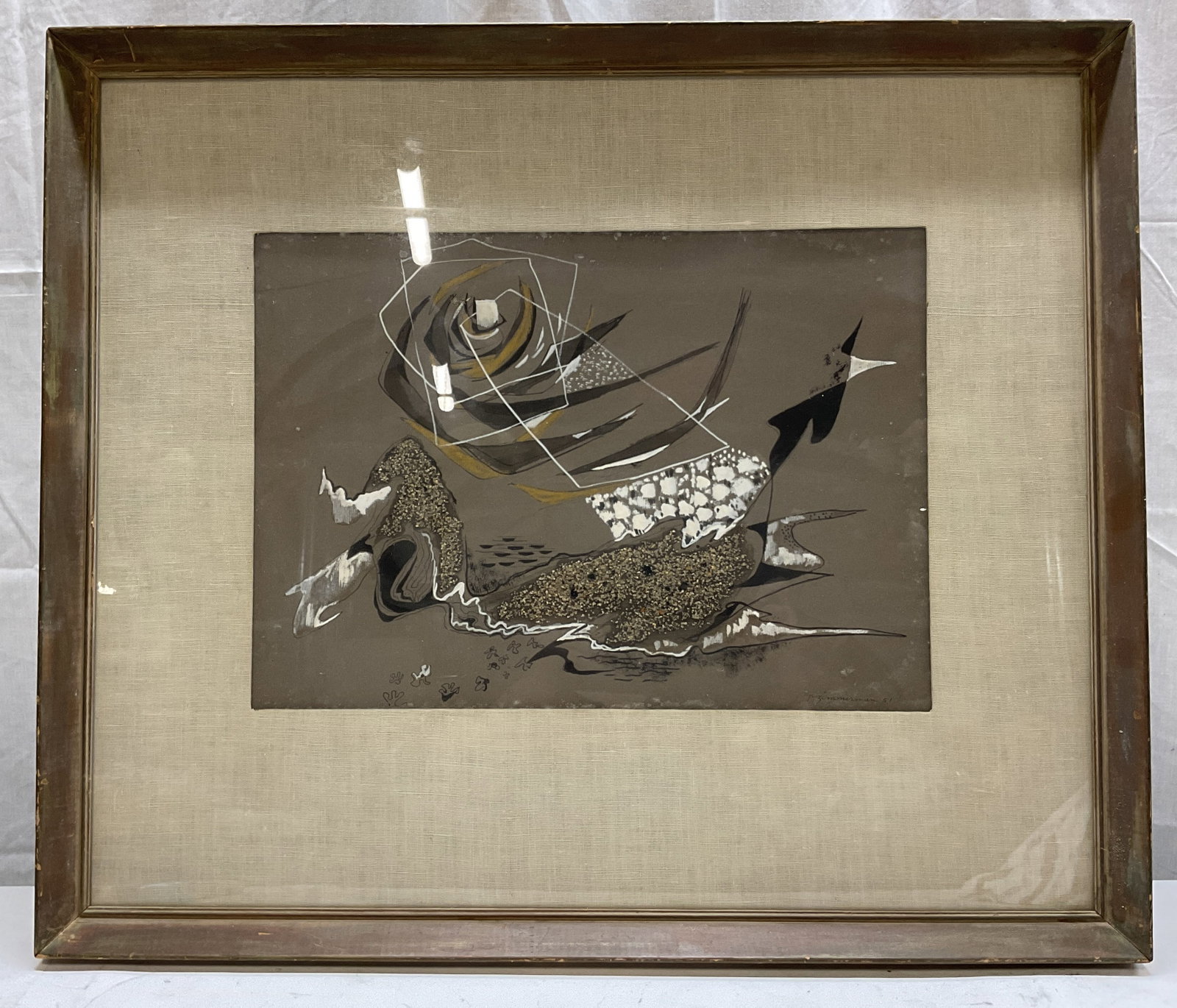 SGND 1951 P Zimmerman Abstract Mixed Media Framed (1 of 11)