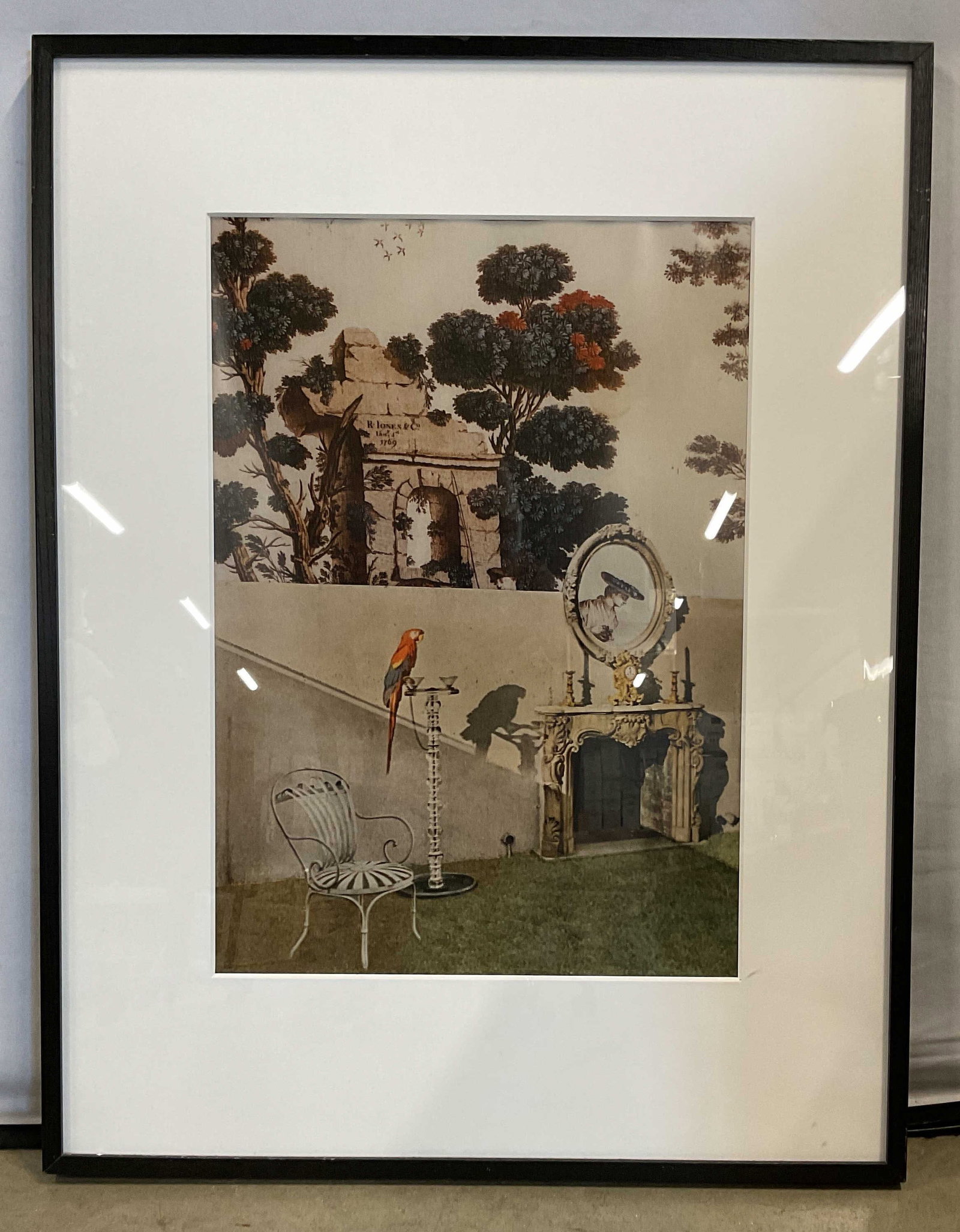 Erica Uhlenbeck Chromogenic Print 1994: Provenance verso, eye of the beholder, photographs from the Avon Collection, Erica Uhlenbeck, interior w Bird, 1994, chromogenic Print, international center for photography, NYC, measures 36 by 27 inc