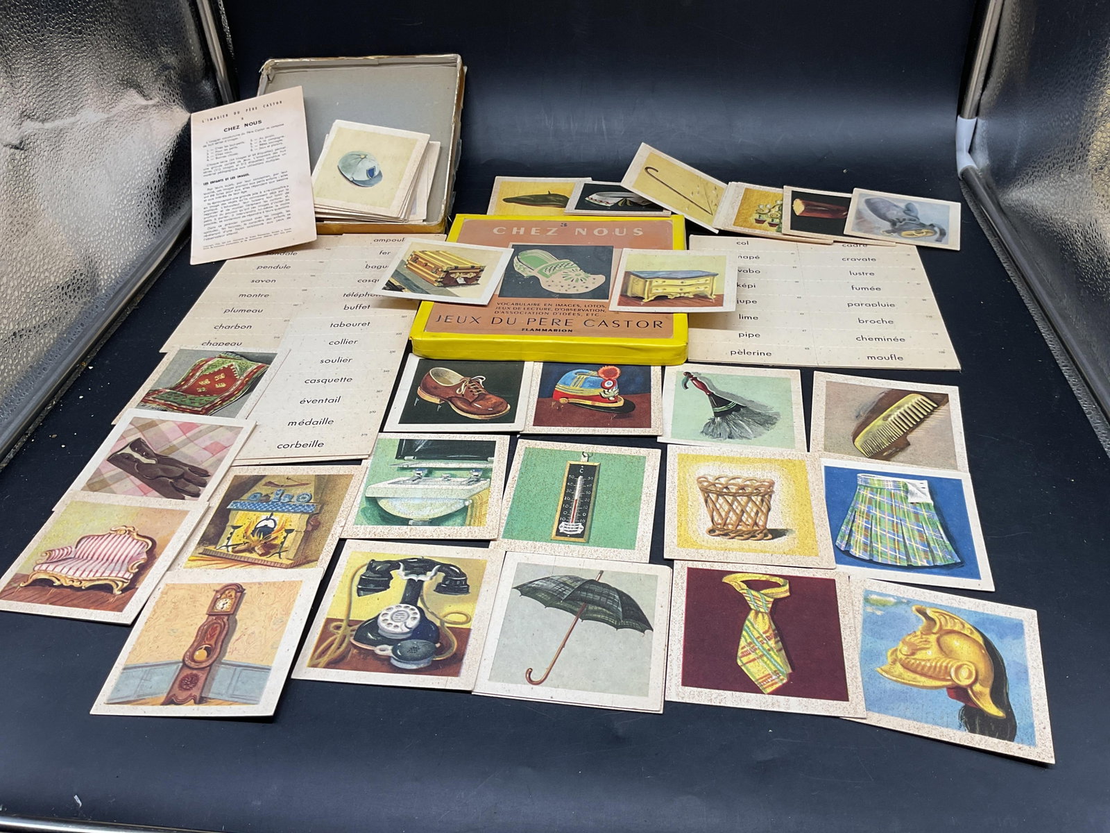 Vntg French Educational Boxed Set Chez Nous: Vintage French Educational Childrens box set Titled Chez Nous published by Flammarion under the famous Jesus Du Pere Cadtor line, created during mid 20th century, these sets designed by prominent arti