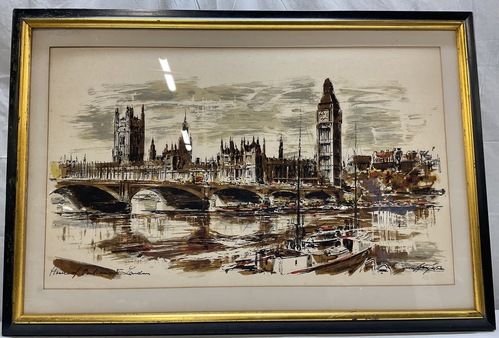 SGND John Haymson Houses Of Parliament Frmd Litho (1 of 15)