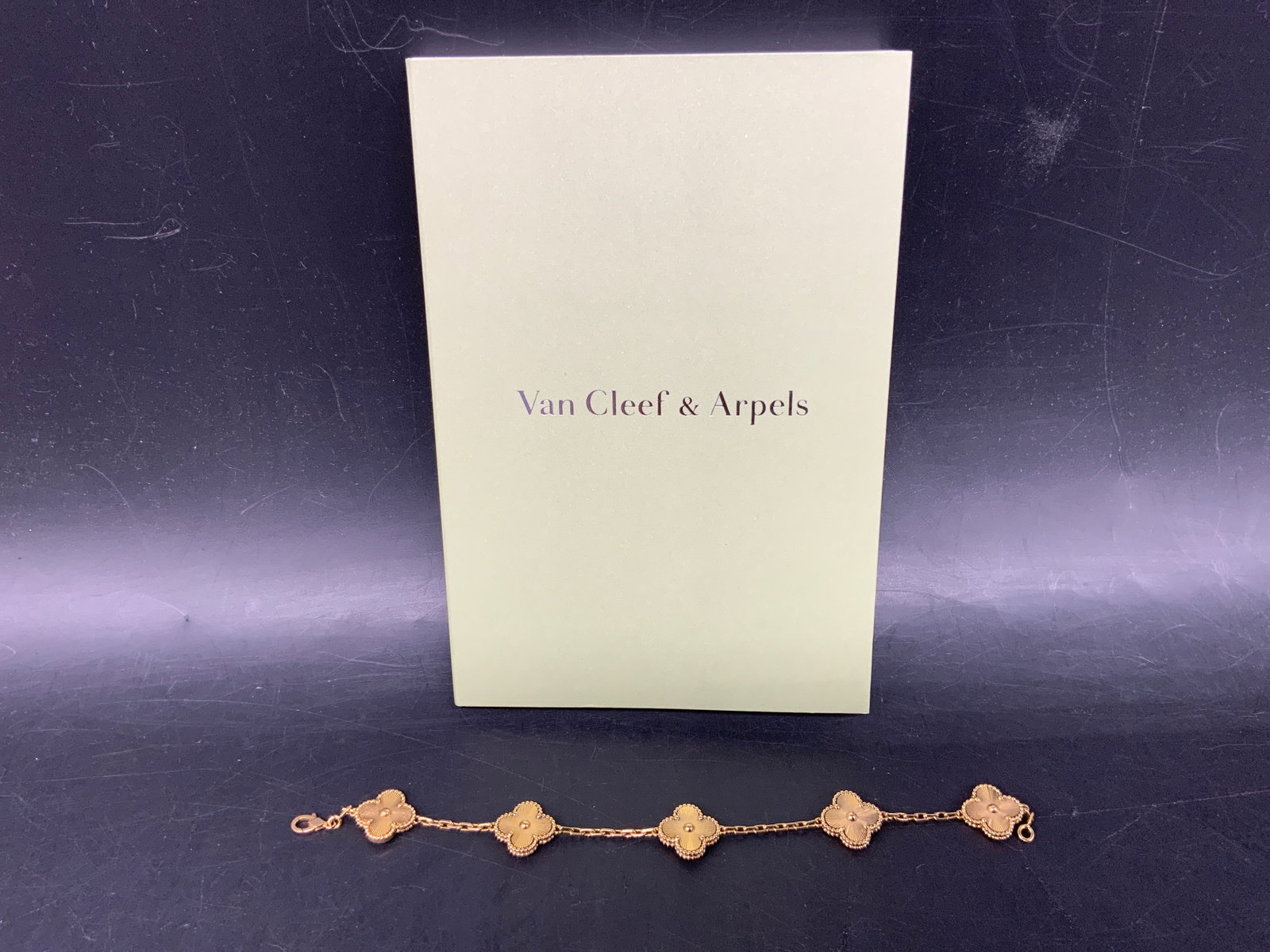 Van Cleef 18K Gold Alhambra Bracelet w Cert. - 2
