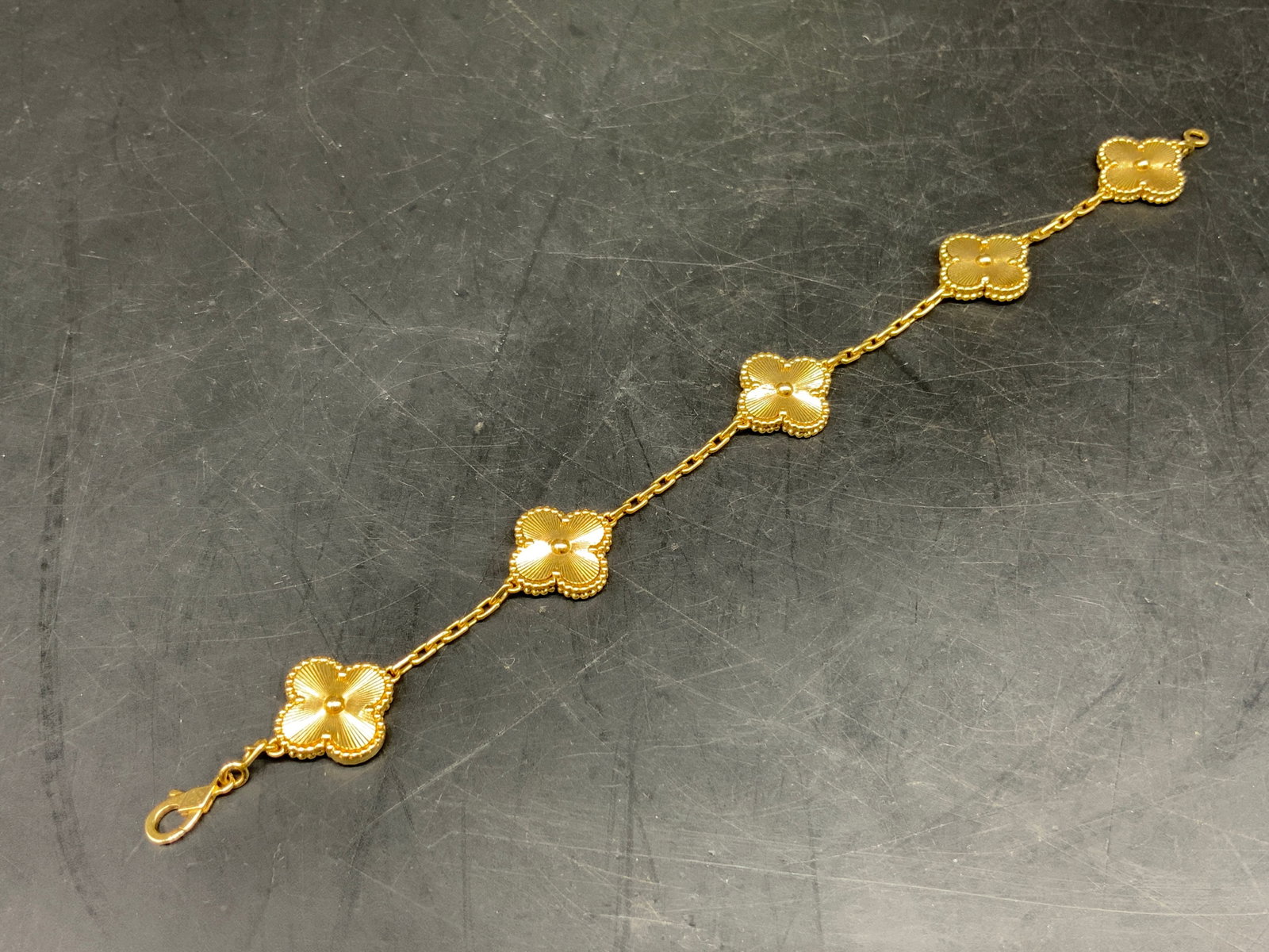 Van Cleef 18K Gold Alhambra Bracelet w Cert. - 3
