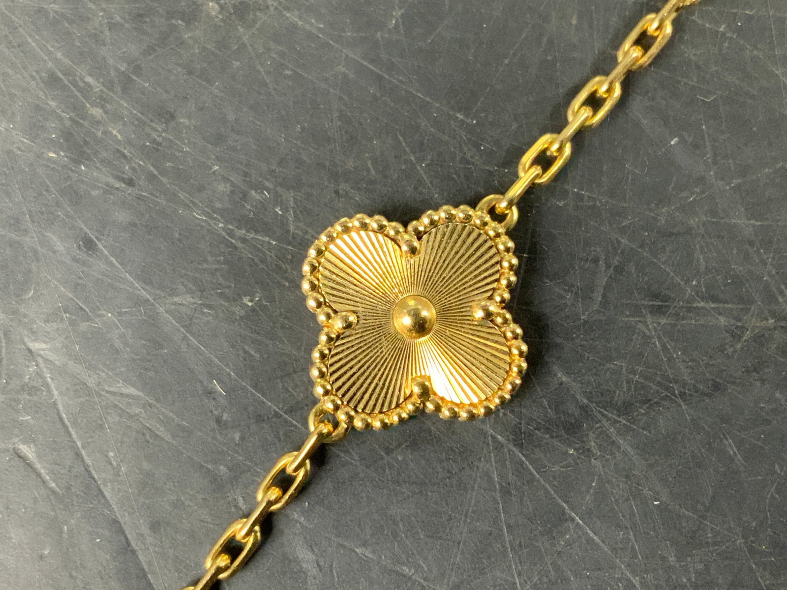 Van Cleef 18K Gold Alhambra Bracelet w Cert. - 4