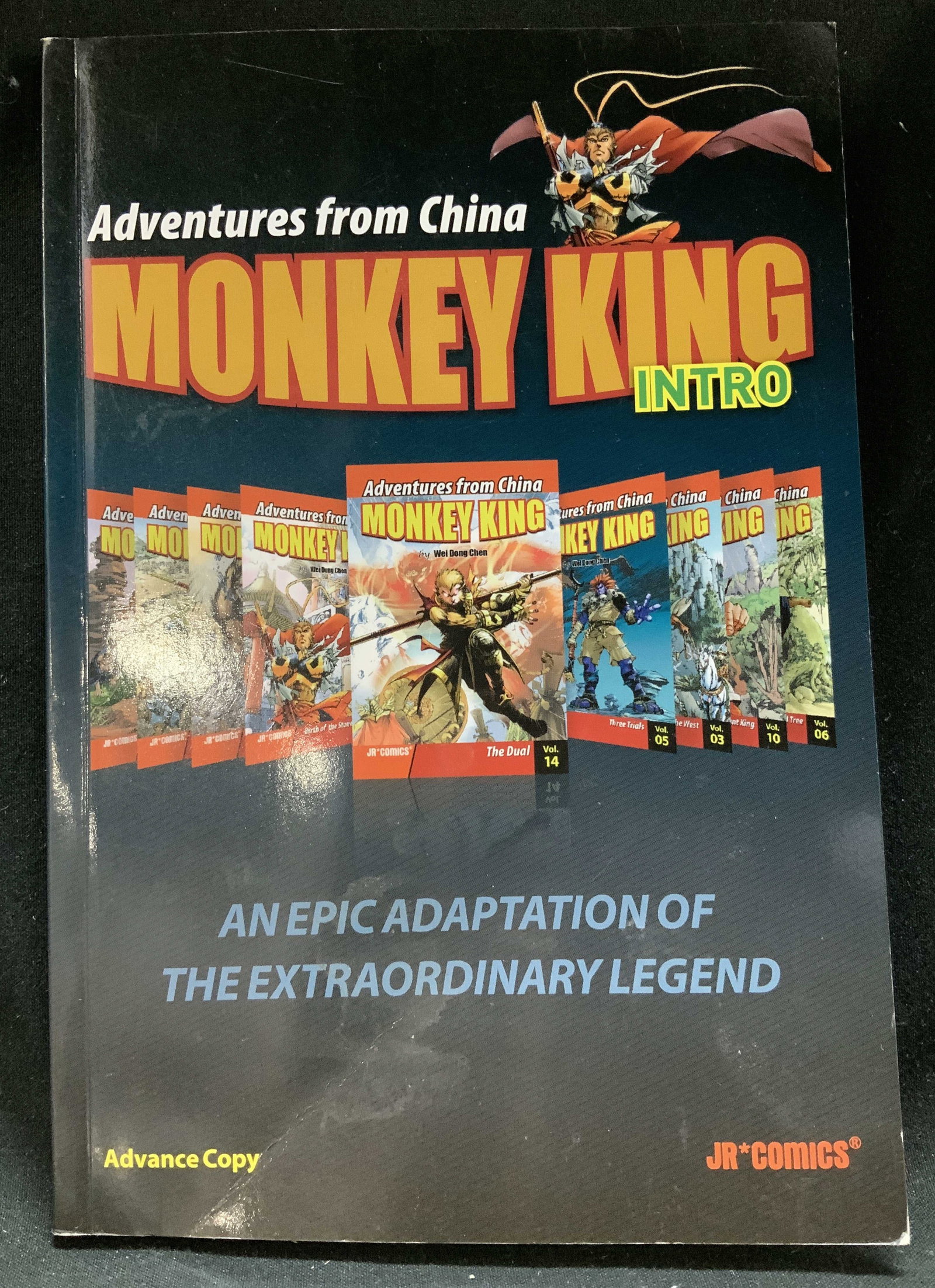Advance Copy Advent China Monkey King Comic Bk: Advance copy of Adventures from China: Monkey King Intro. An epic adaptation of the extraordinary legend. JR COMICS. No visible publication date. Surface wear consistent to age, use & exposure. Measur