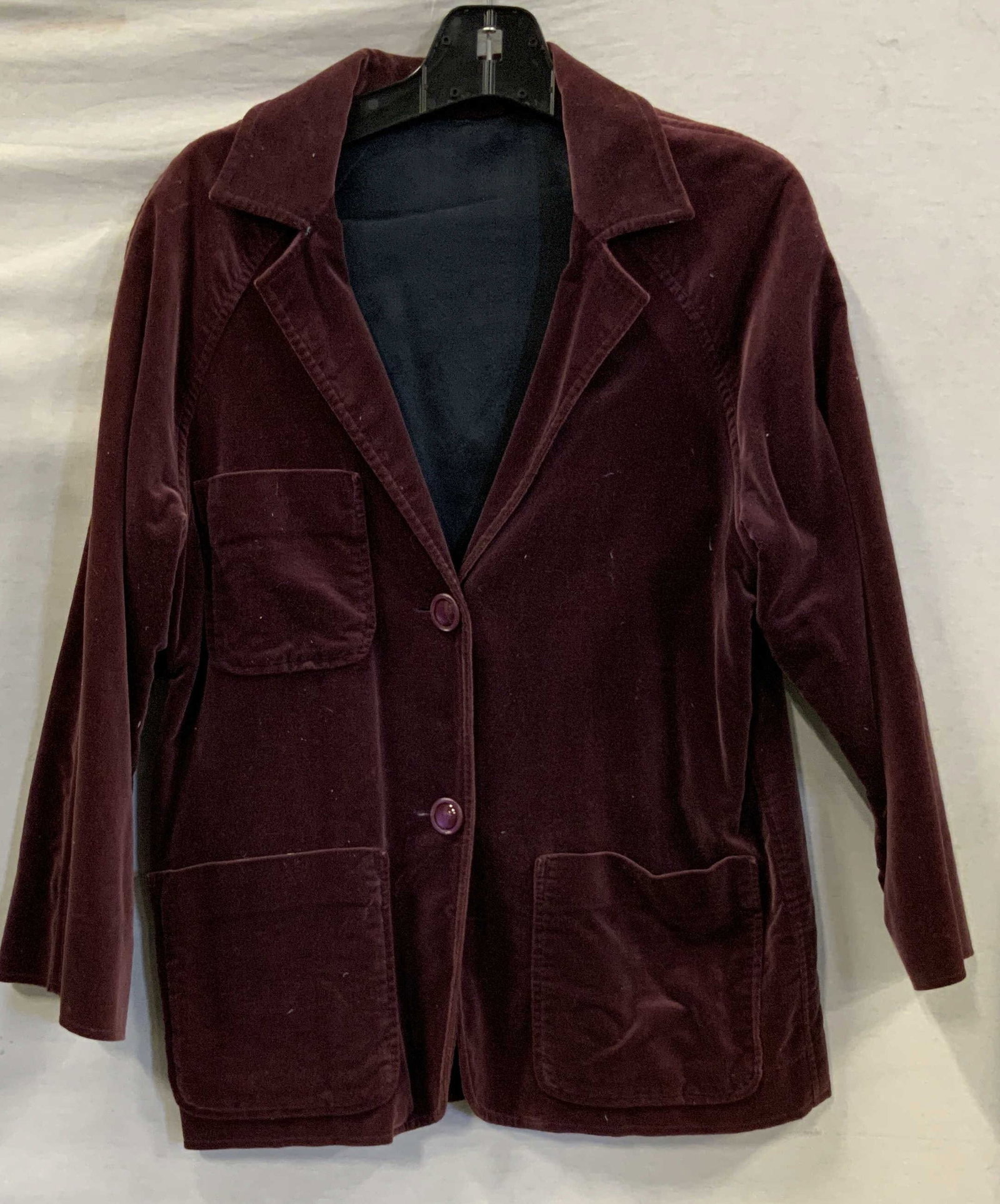 Vntg casual burgundy velvet blazer (1 of 6)