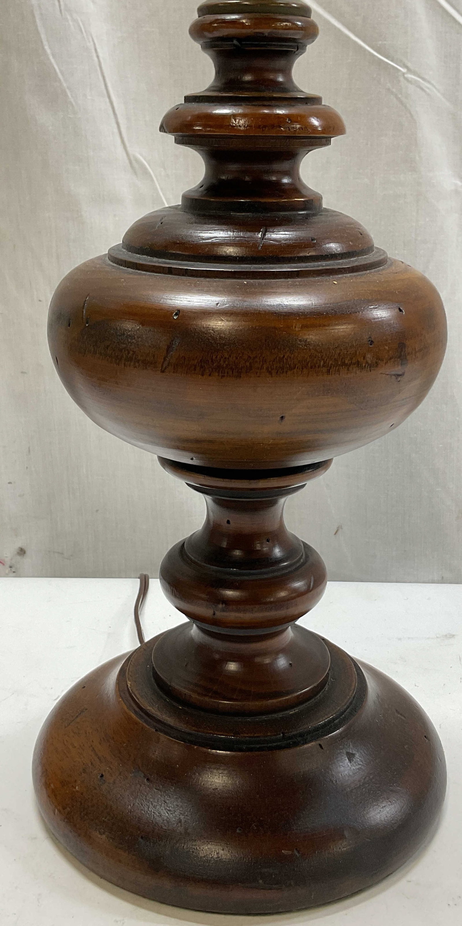 Vintage Wooden Baluster Table Lamp (1 of 7)