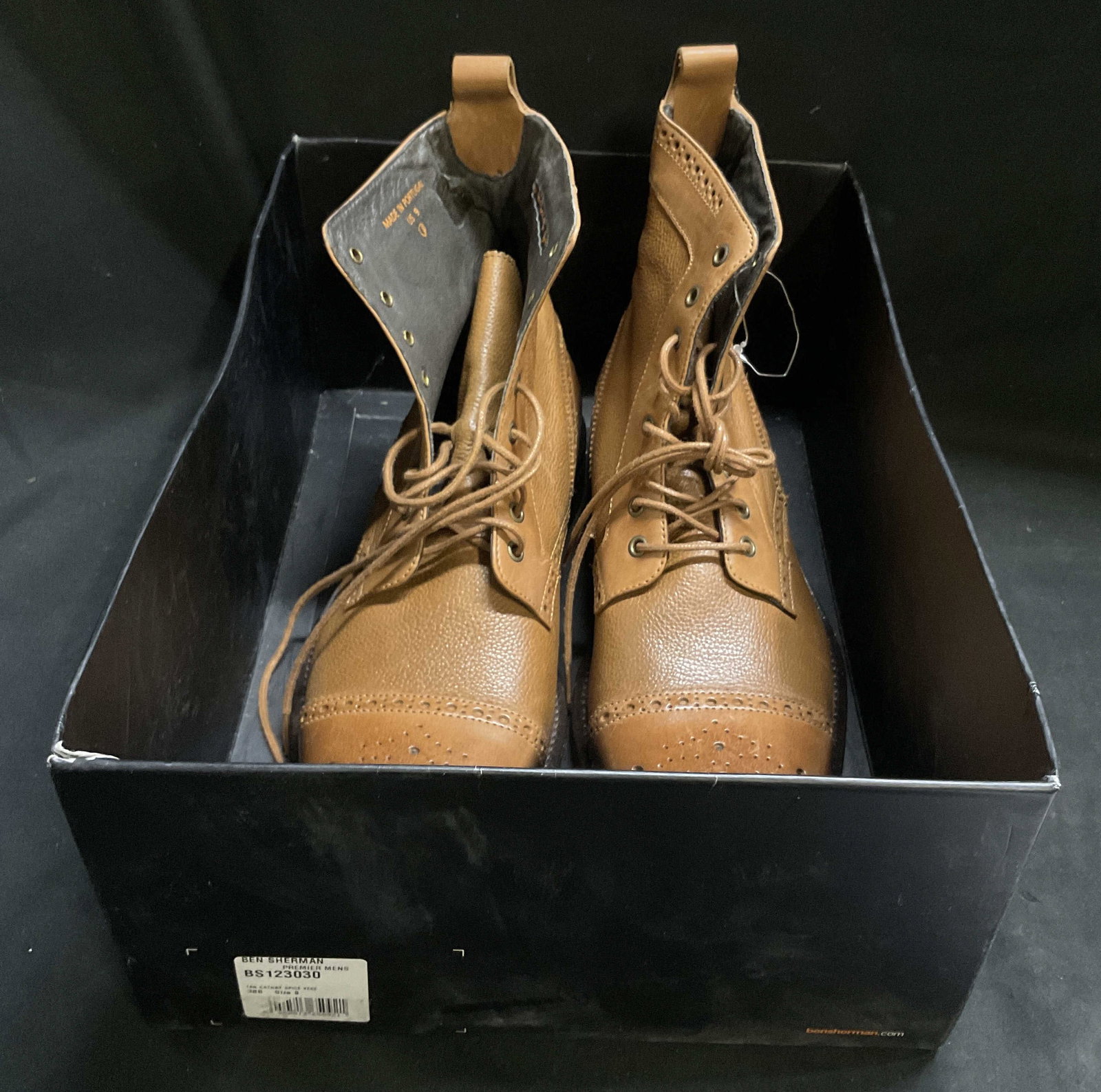 OB Ben Sherman Wingtip Leather Boots PORT (1 of 8)