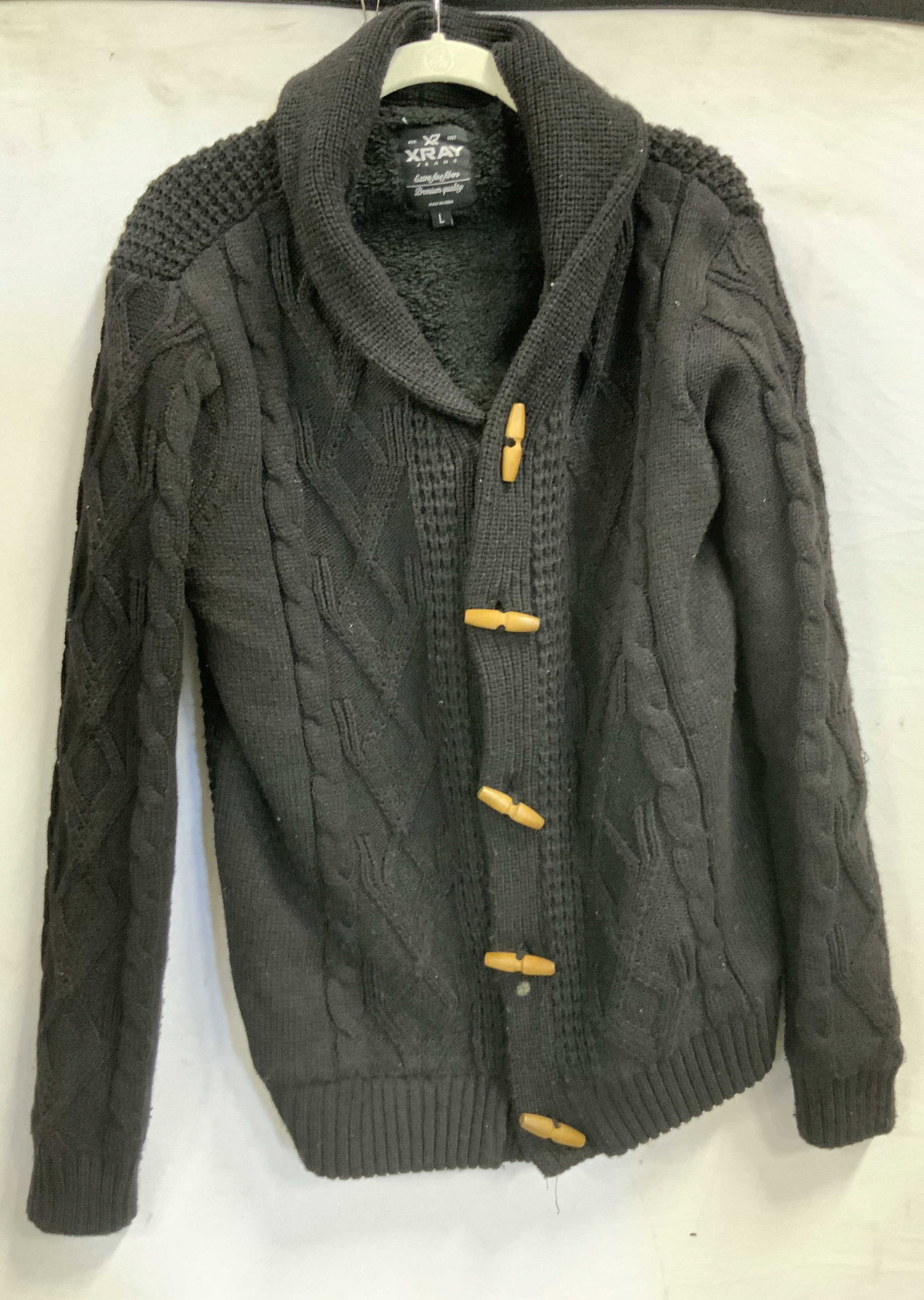 Vntg X ray jeans cable knit cardigan (1 of 7)