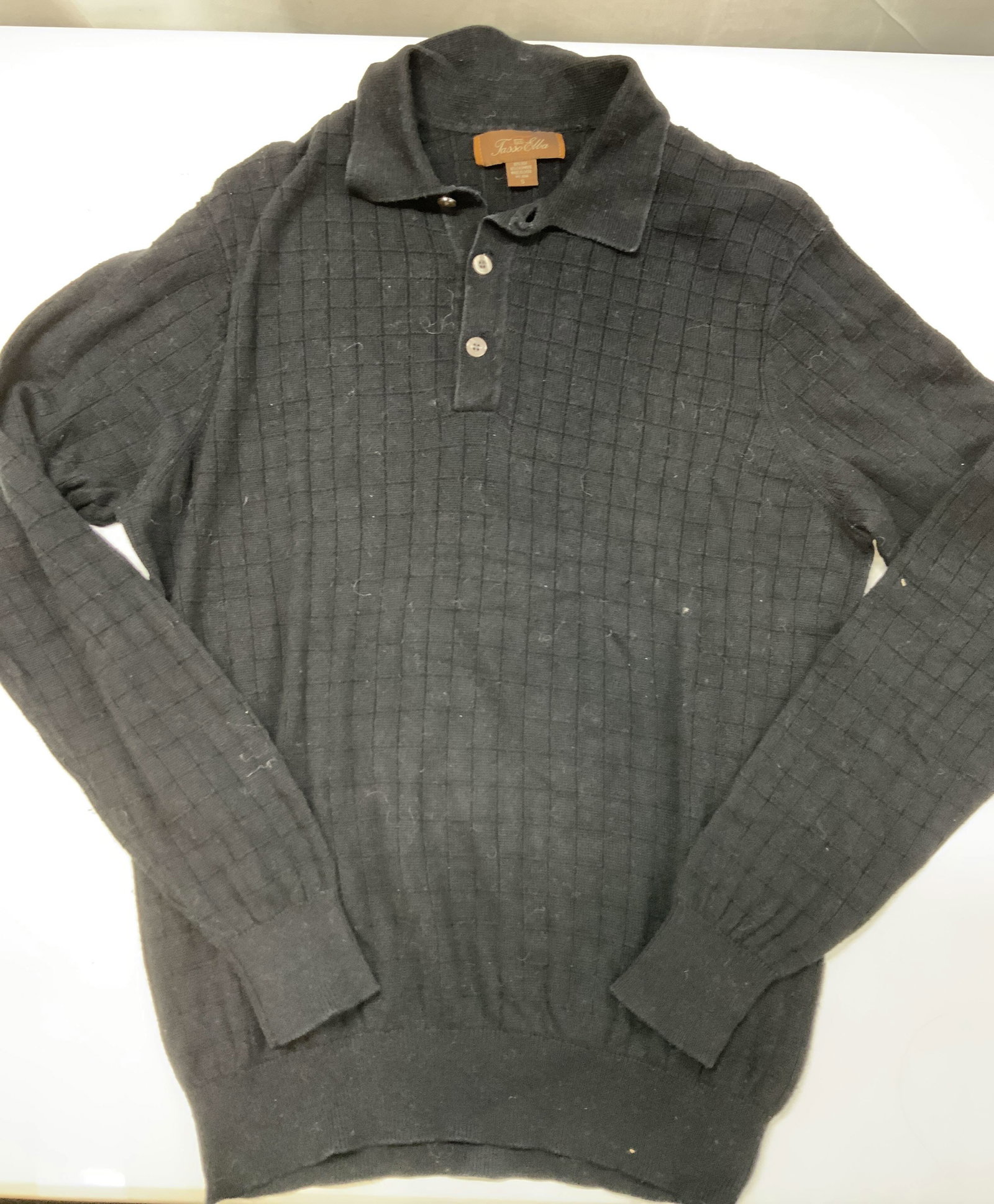 Vntg Tasso Elba silk cashmere sweater polo (1 of 6)