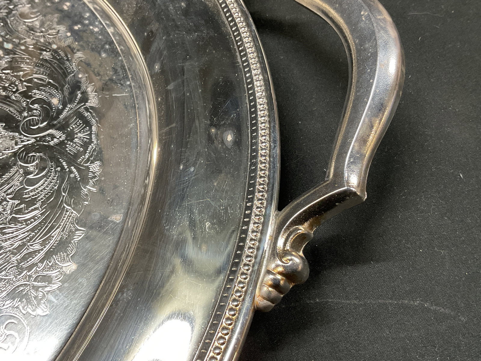 Oneida Silver Plated Handled Serving Tray USA - 6