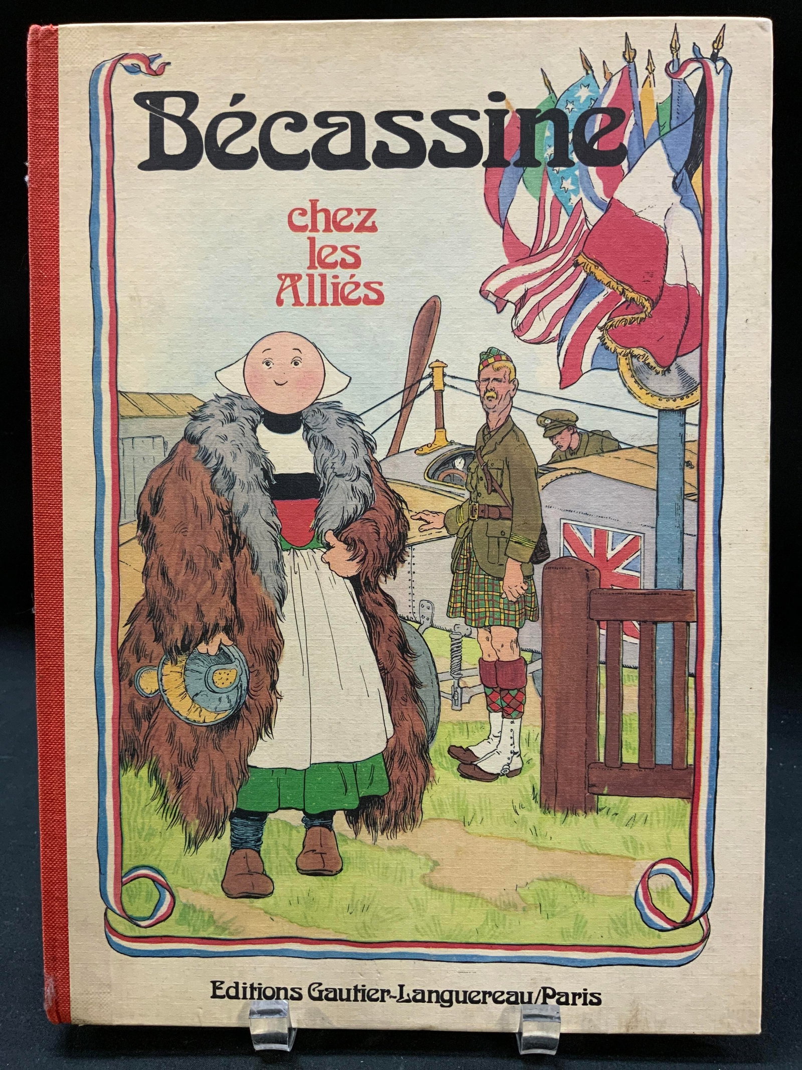 1947 Becassine Chez Les Allies Comic Bk, France: 1947 French comic book Becassine Chez Les Allies. Originally published during WW1 in 1917, published 1947 reprint issued by Editions Gautier-Languereau. Written by Caumery, illustrated by Joseph Porph