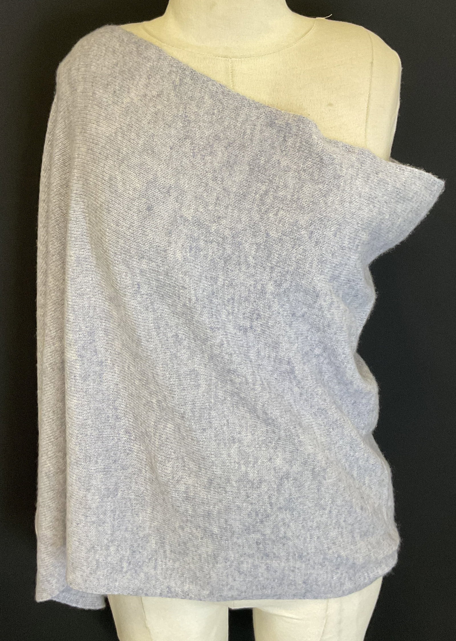 Claudia Nichole Blue Cashmere Off Shoulder Sweater (1 of 8)