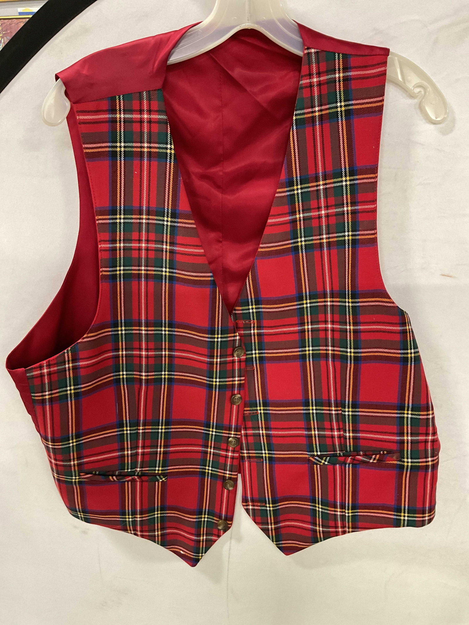 Vintage Red Plaid Vest Mexico (1 of 10)