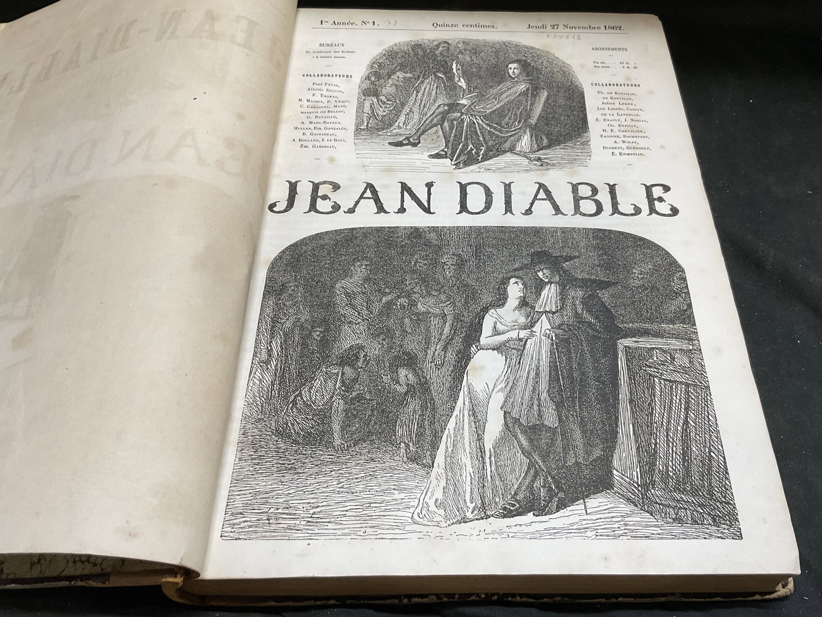 ANTQ 1864 Paul Feval Jean-Diable ILLUS Bk PARIS: Antique 1864 1st Edition Jean-Diable by Paul Feval Book. Published by Librairie Centrale. Paris. Gothic Adventure Which Features Illustrations by Prominent 19th Century French Artists Leopold Flameng,