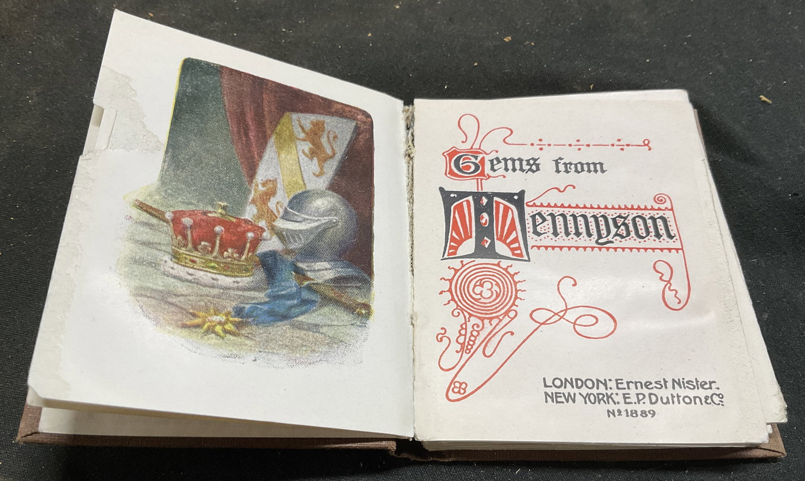 ANTQ ILLUS Gems from Tennyson Poetry Book: Antique Circa 1889-1900 Gems from Tennyson Poetry Book. Published by Ernest Nister in London and Dutton & Co in New York. Features Selected Poetry by Alfred, Lord Tennyson. Contains Illustrations and